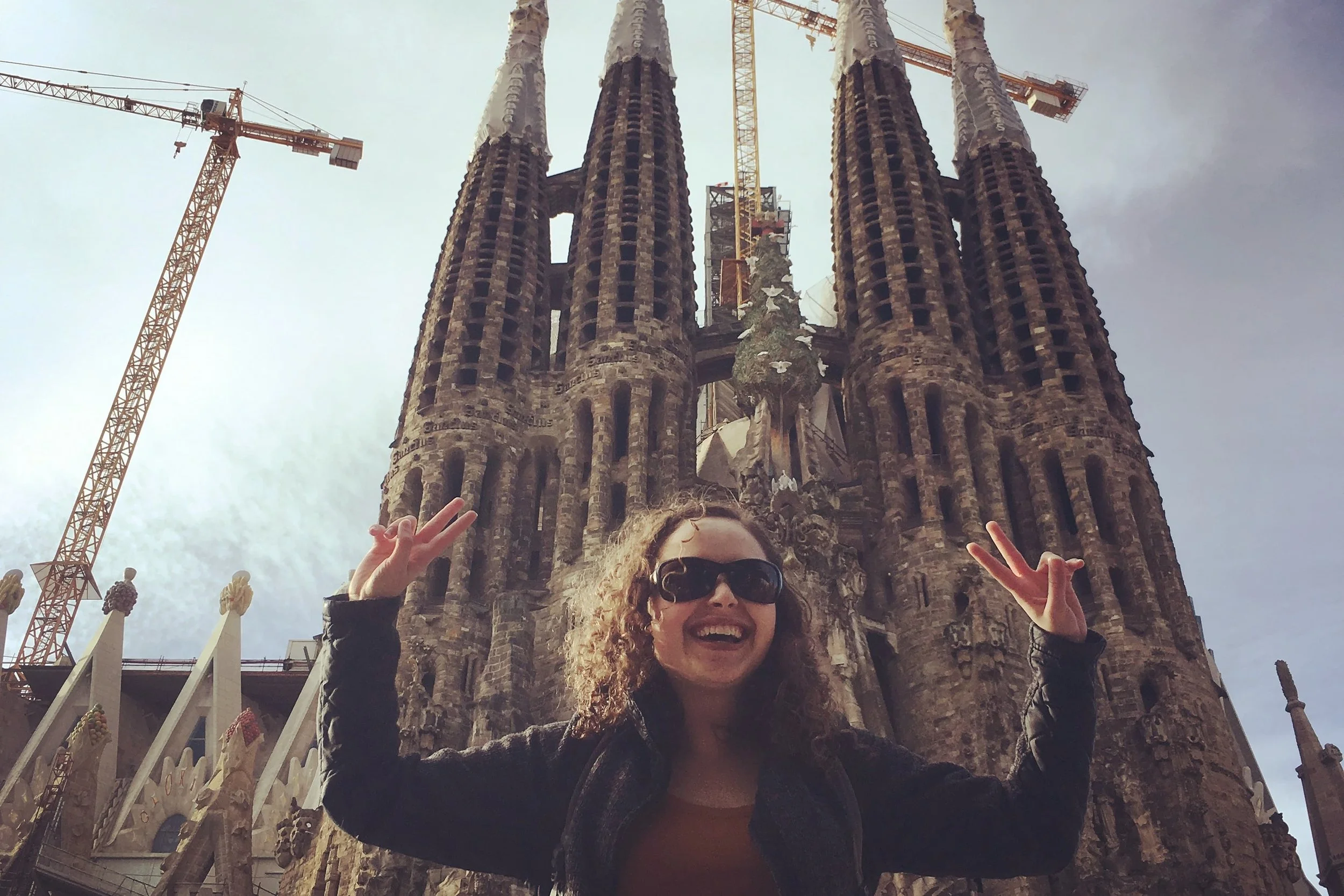 standing outside la sagrada familia