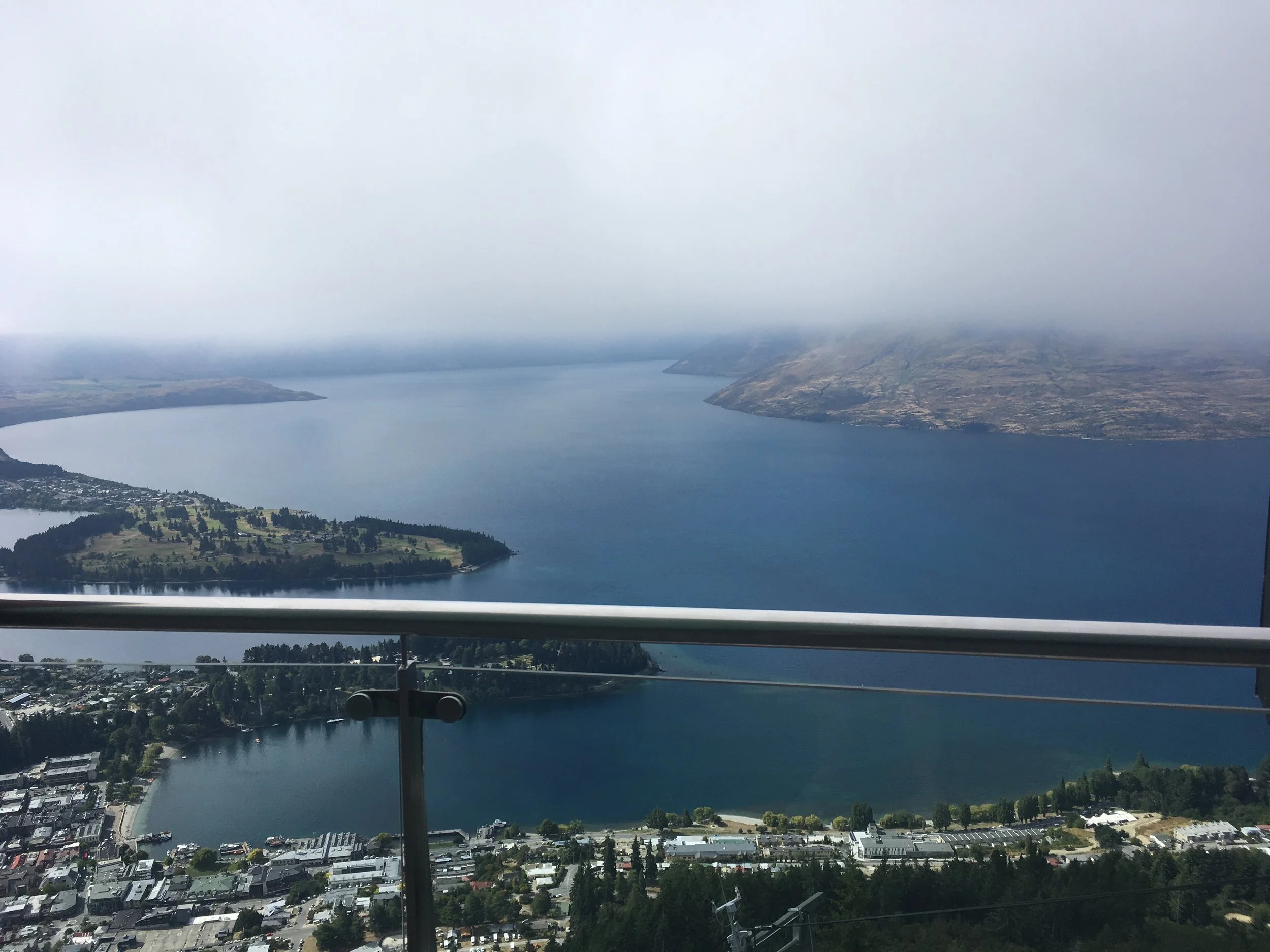 panoramic view of queenstown from the top of the skyline gondala