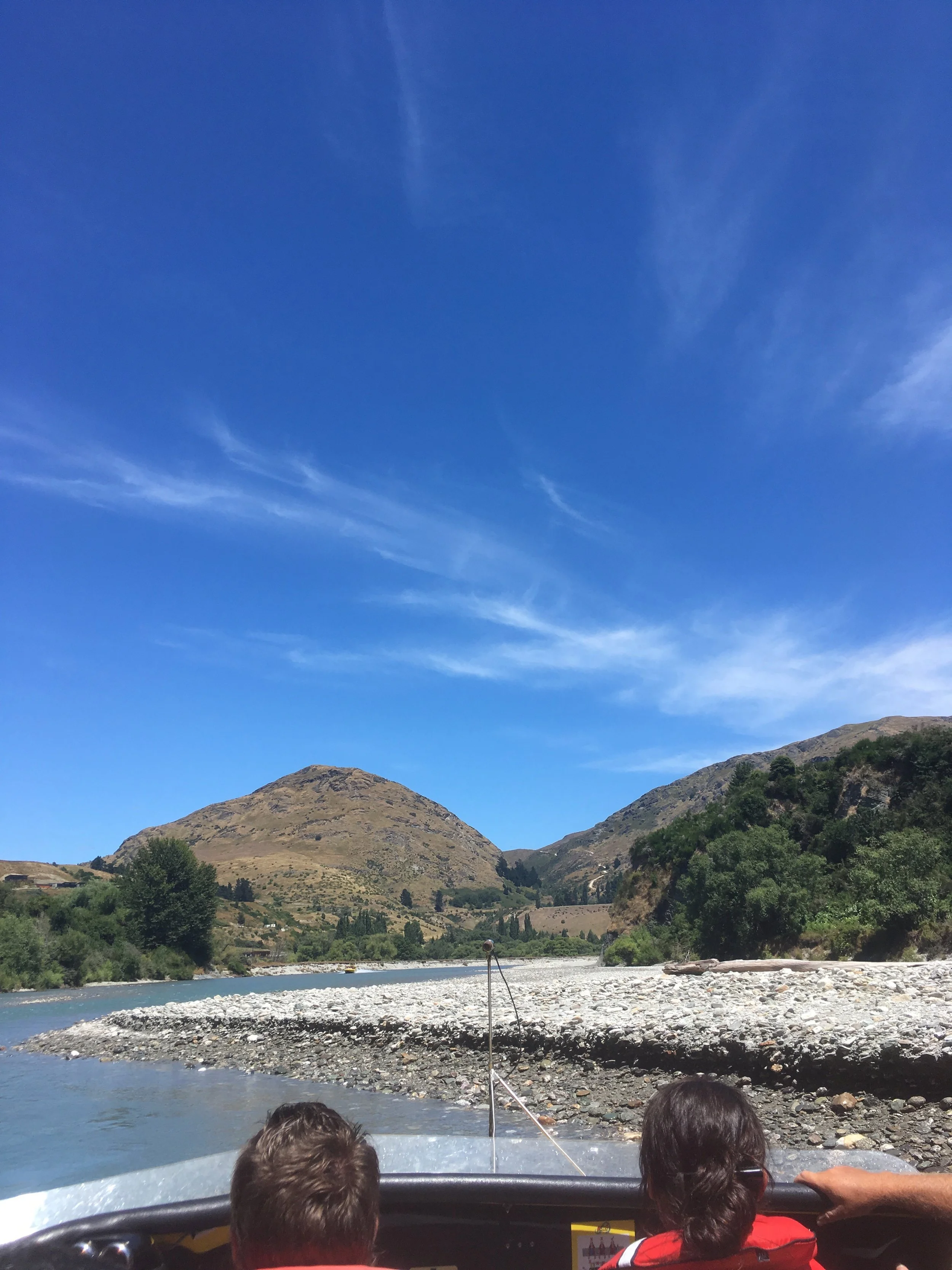 Riding on a speed boat in Queenstown; January 2019