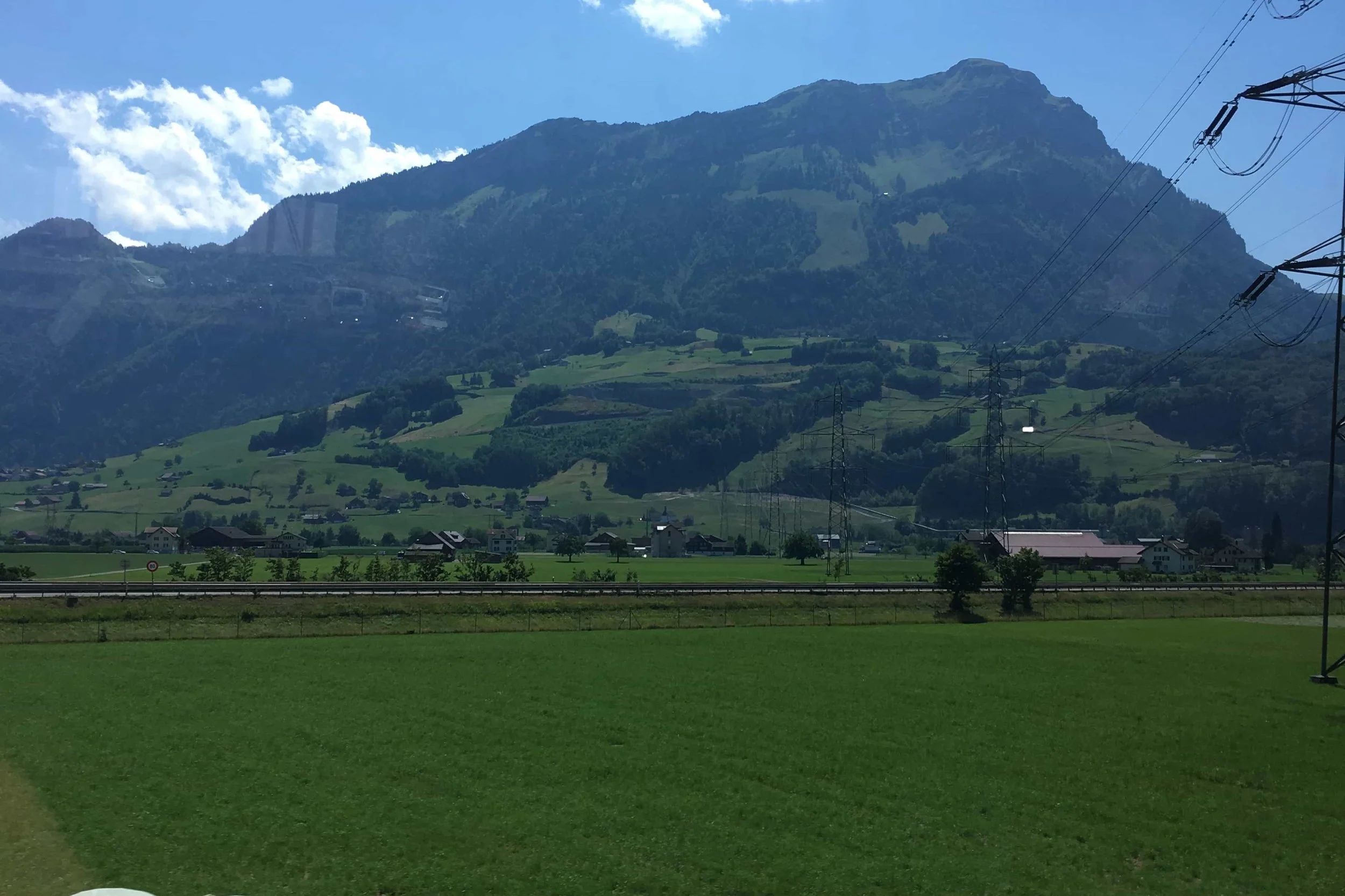 green mountains fresh grass