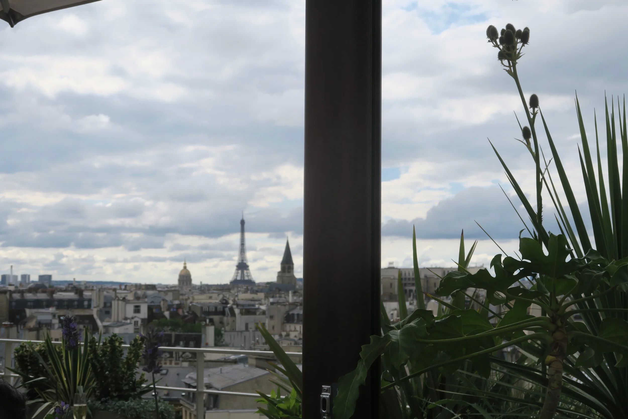 view of eiffel tower from Hôtel Dame des Arts