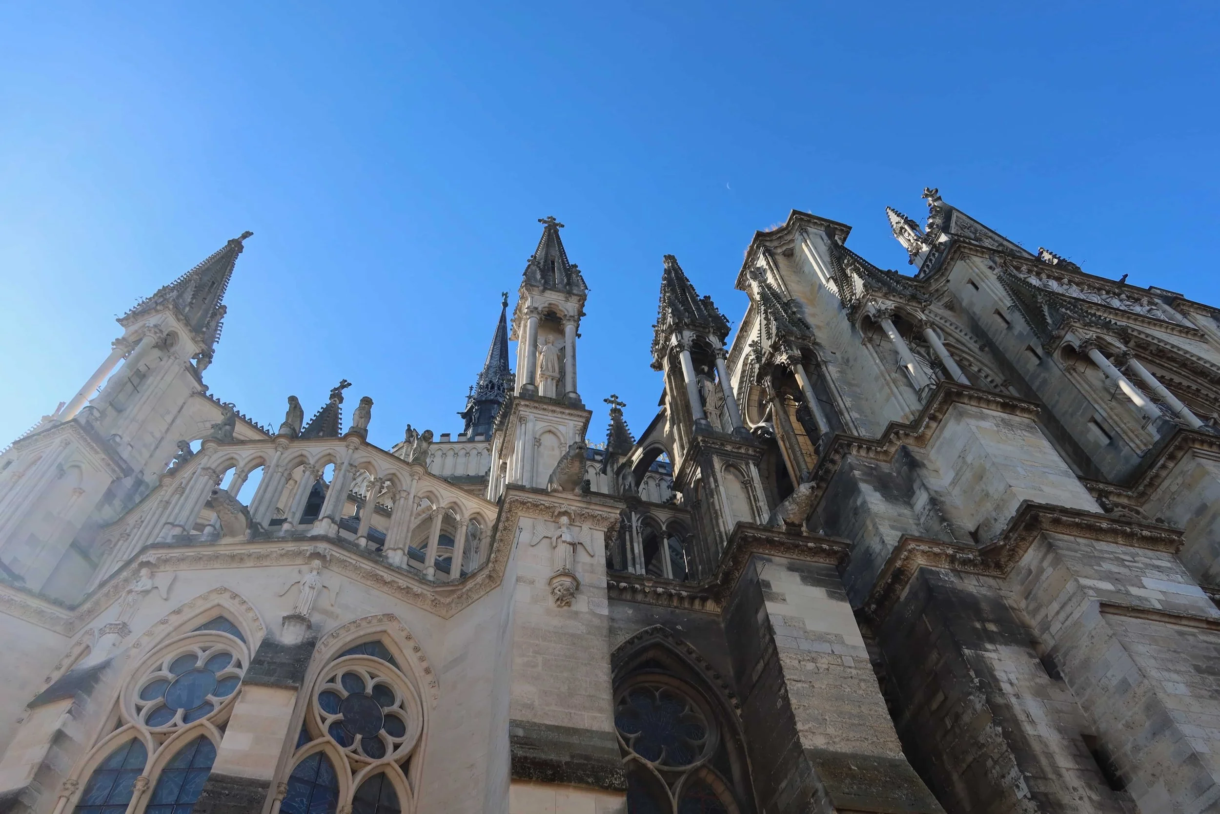 blue skies and detailed cathedral