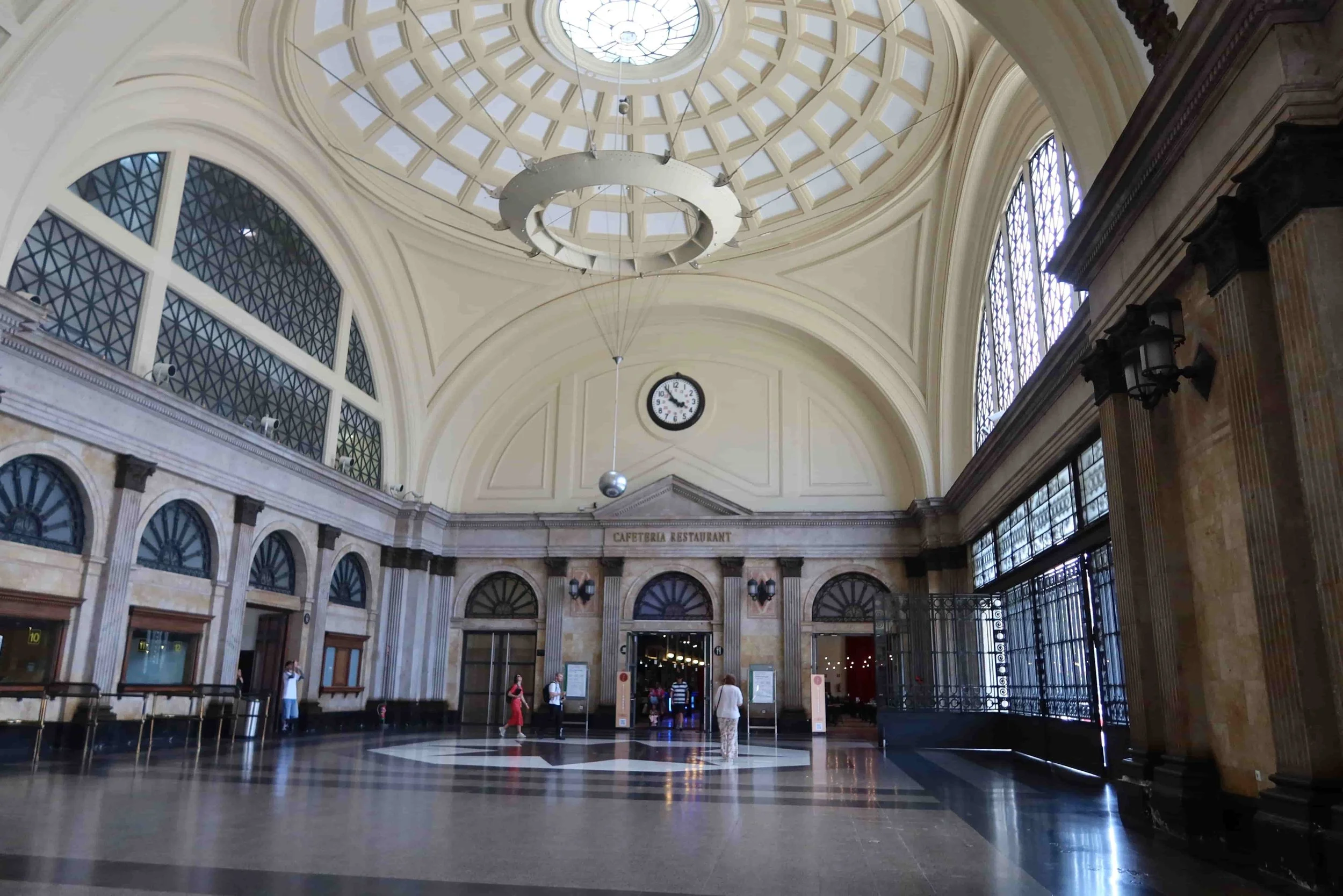 inside Estació de França white detailing