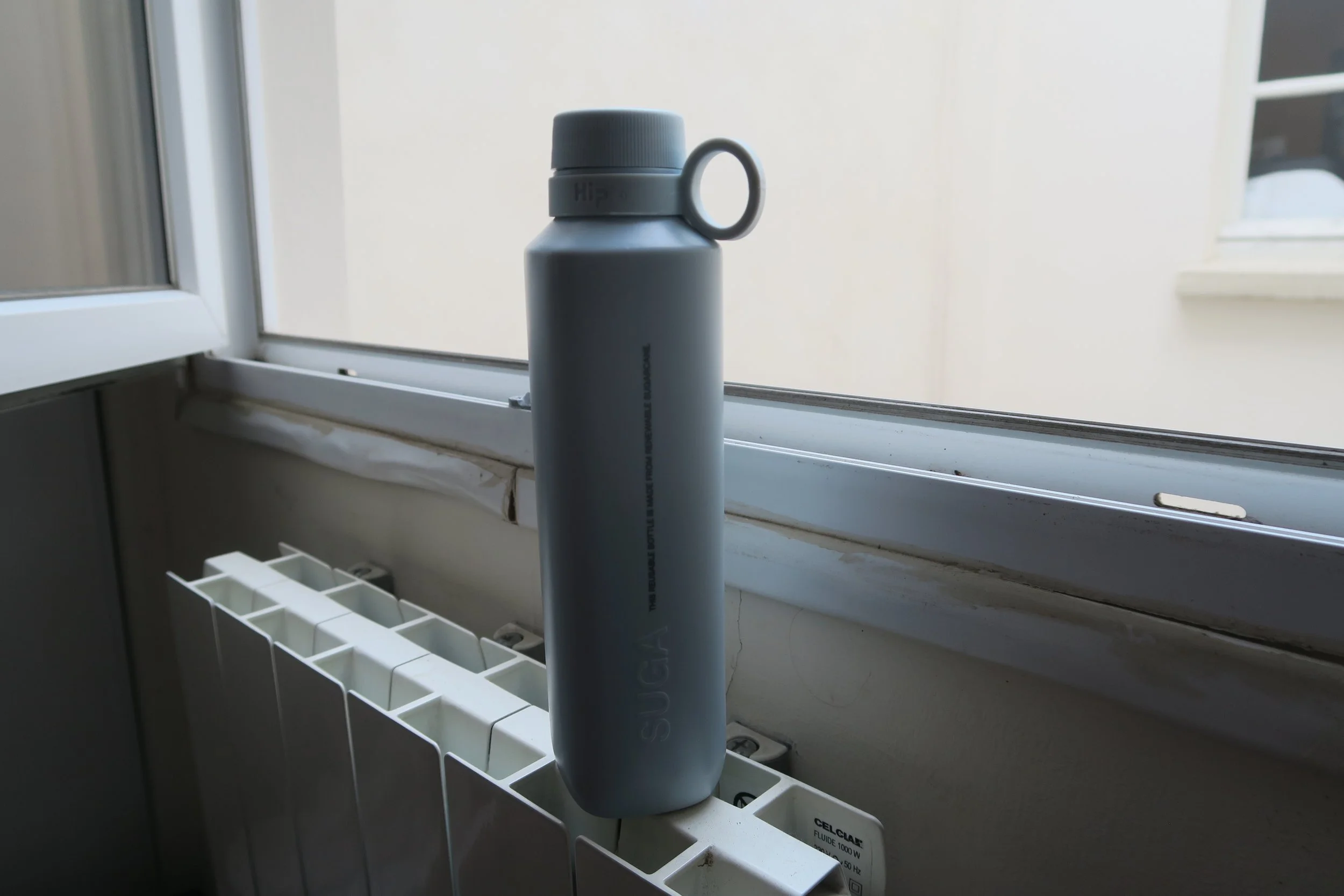 light blue water bottle