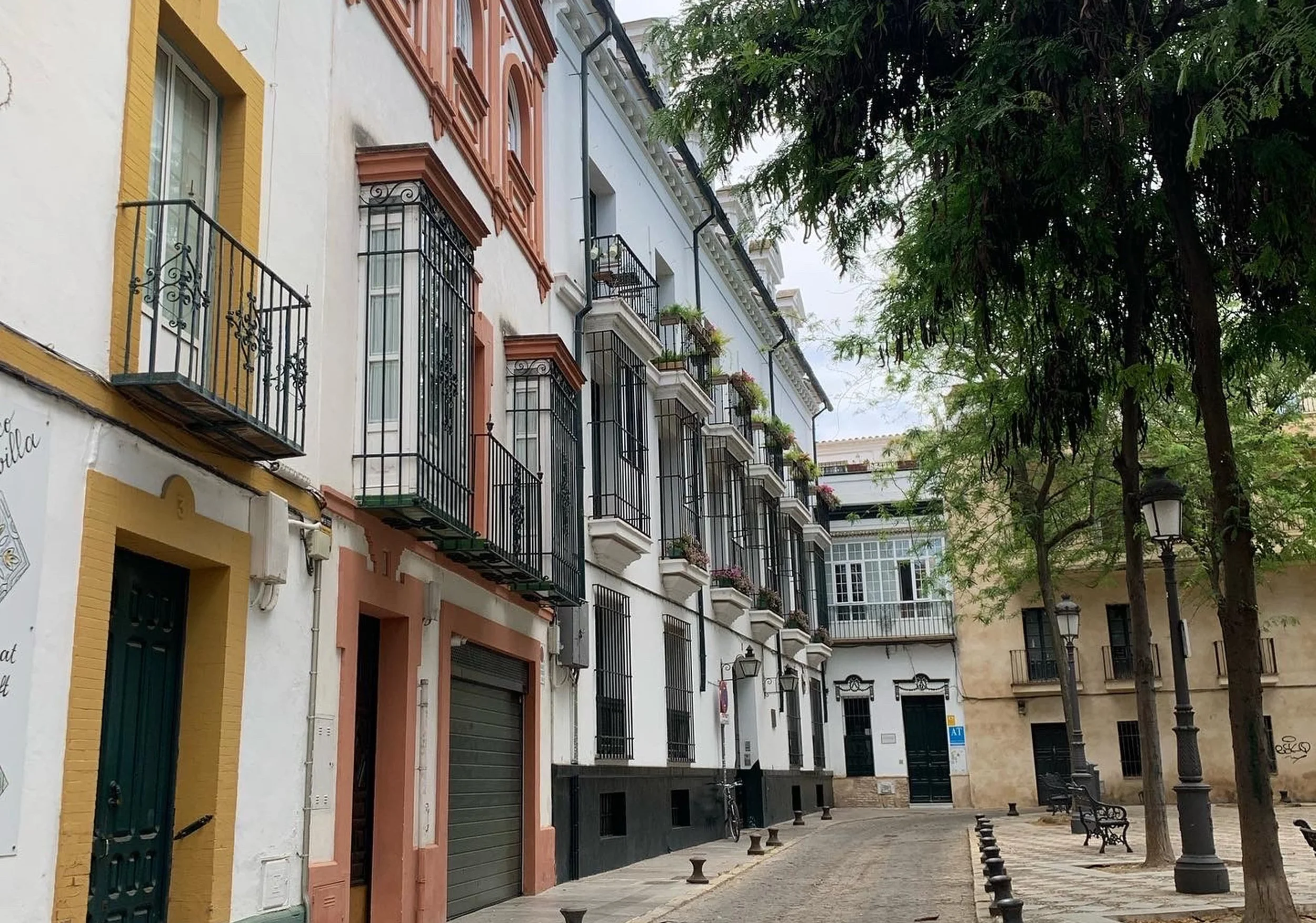 colorful street in seville square