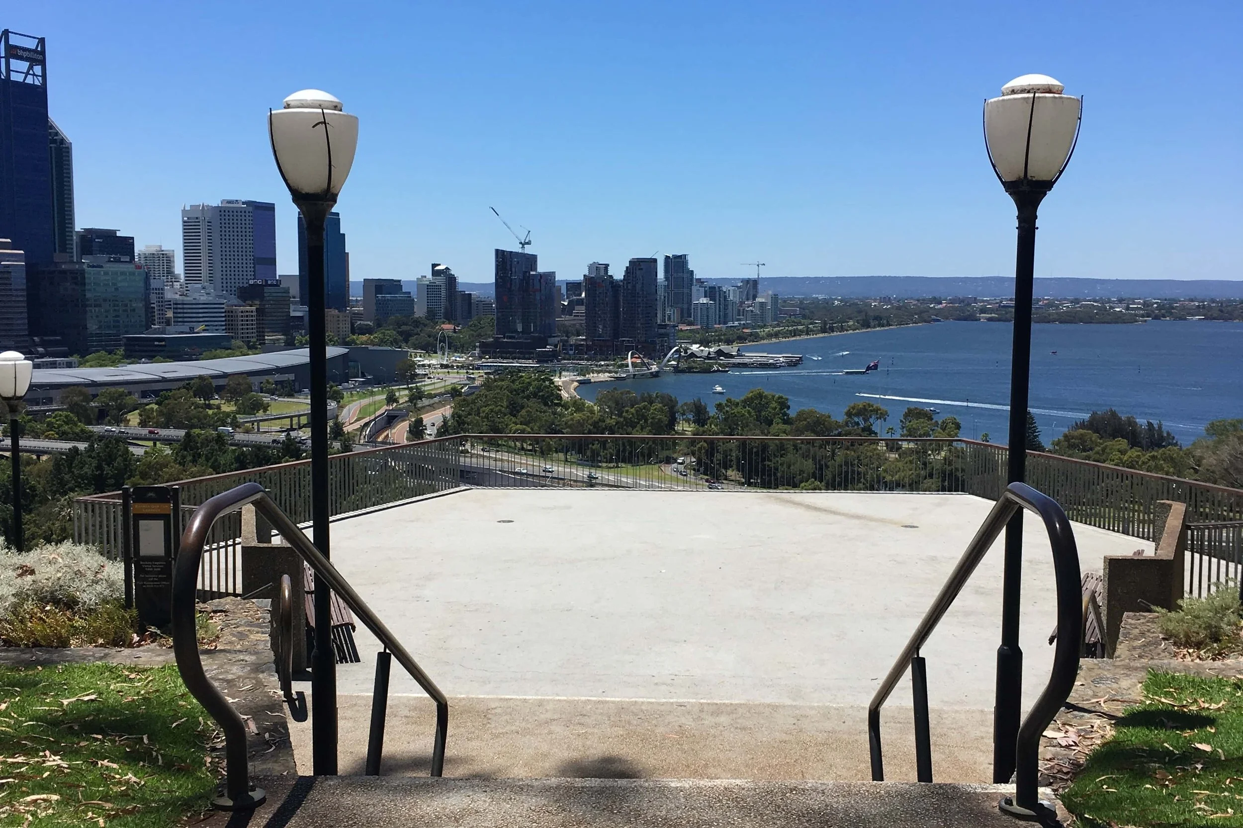 view of perth from botanical gardens