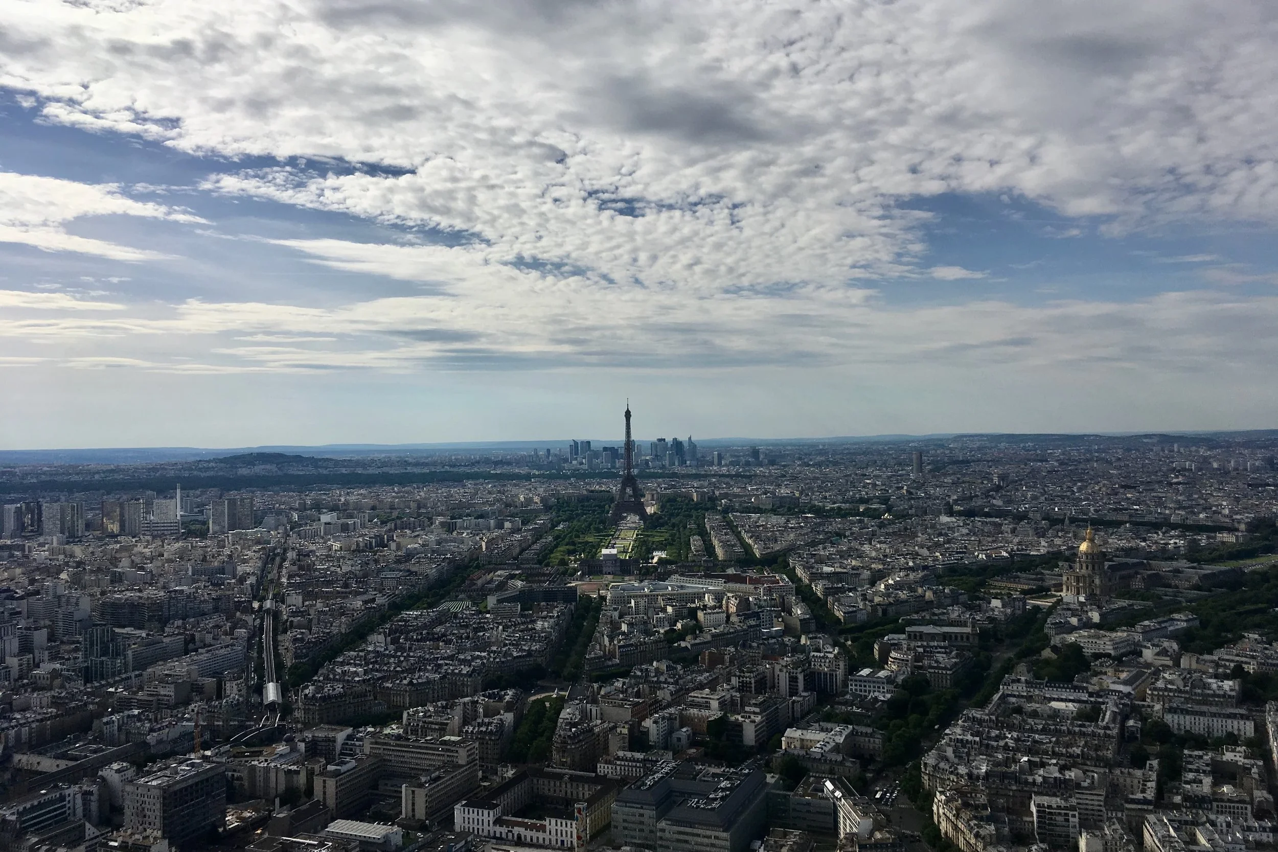 aerial view of eiffel tower paris