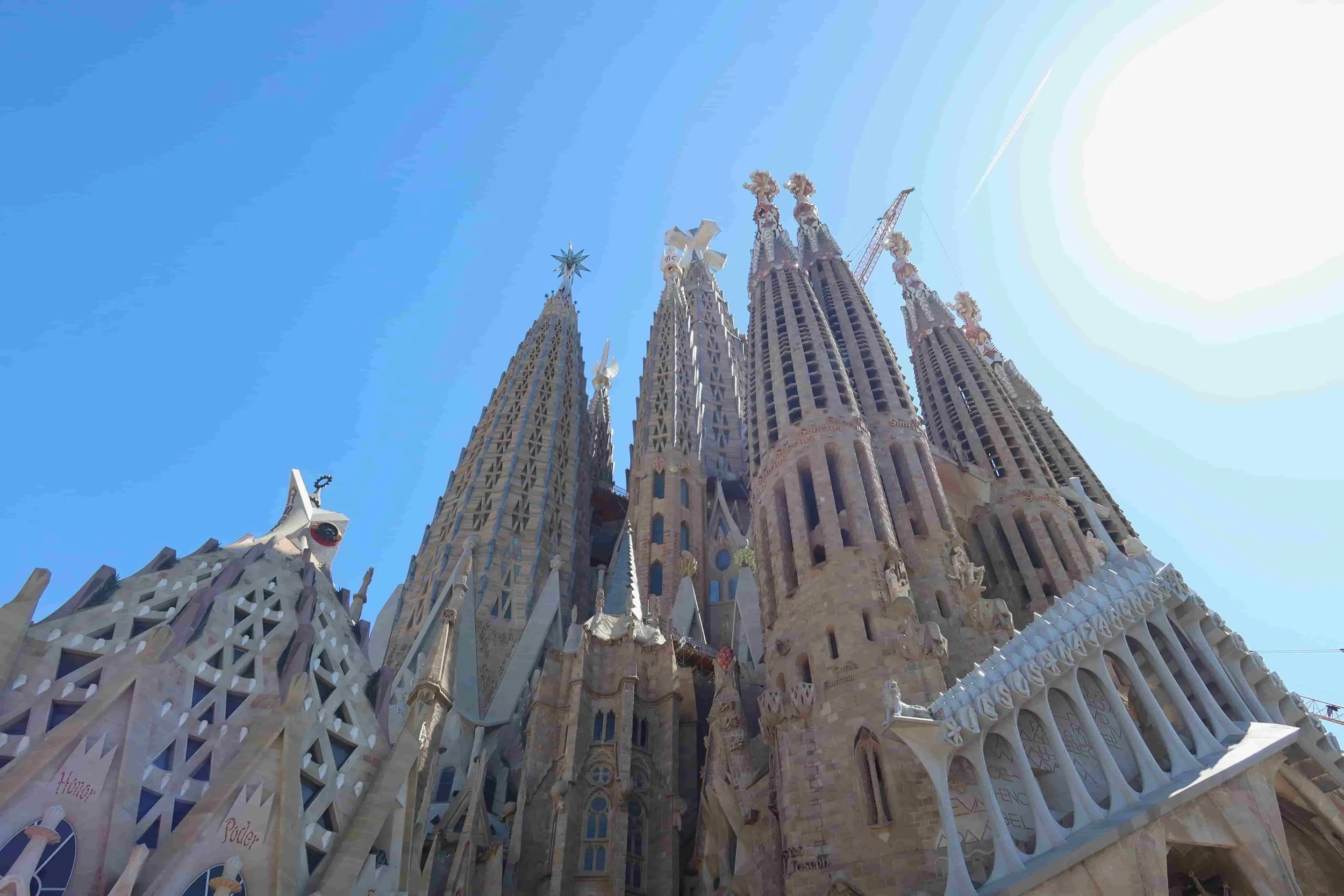 la sagrada familia under the blue sky