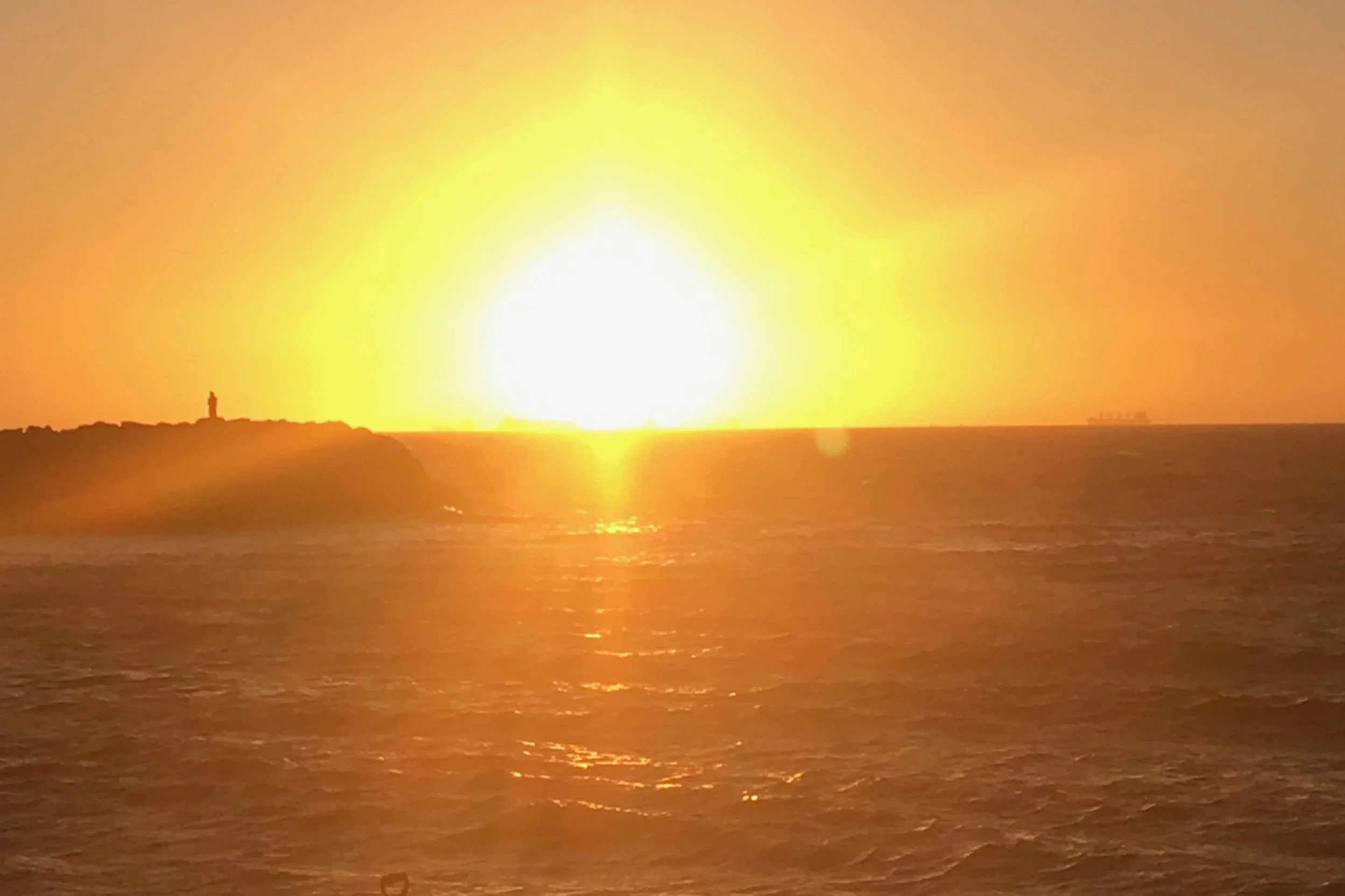 orange sunset over ocean