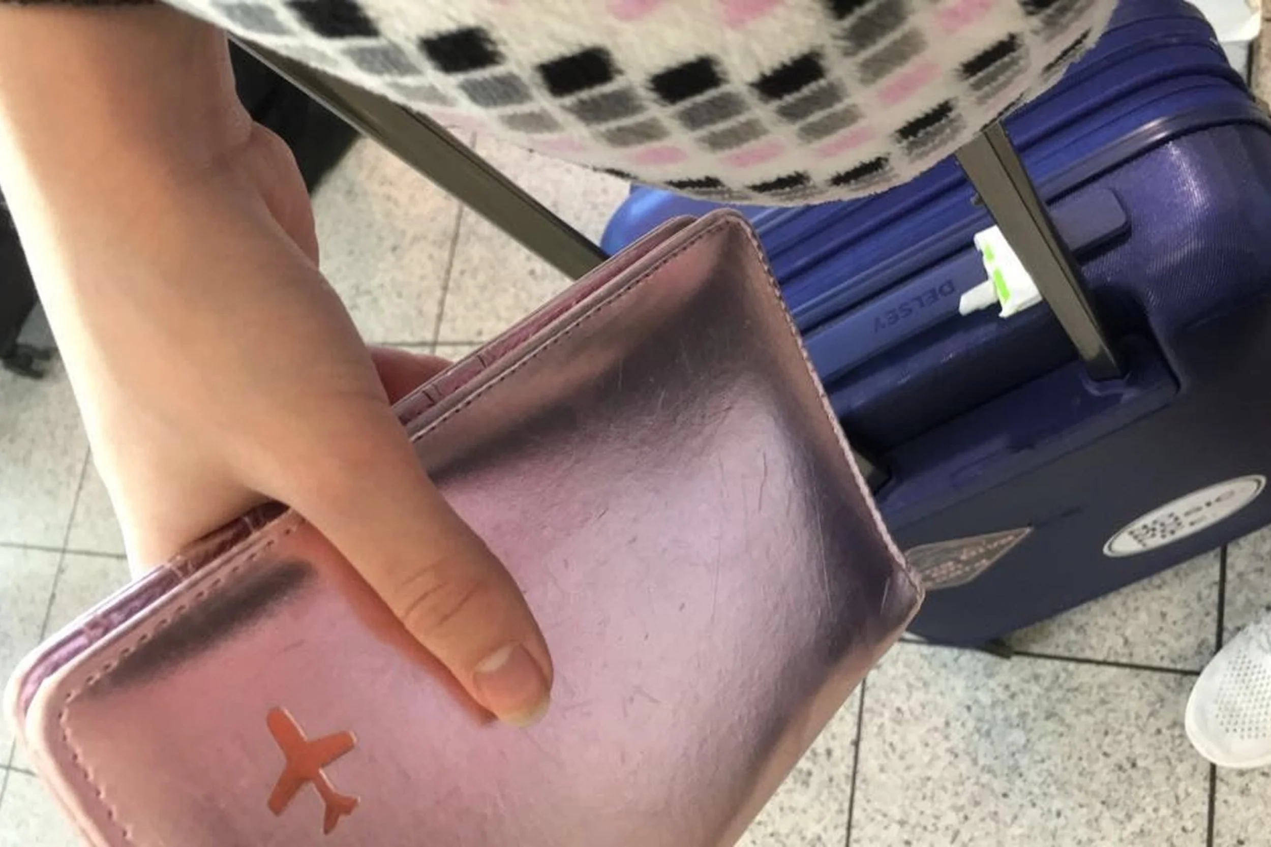 pink passport holder