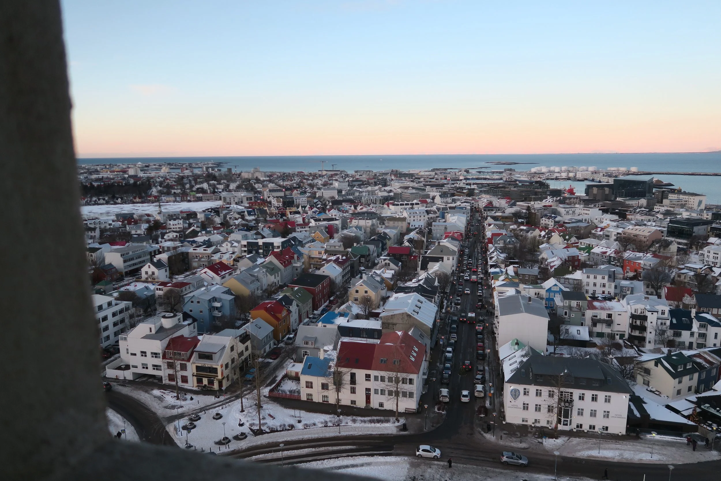 View from the top of Hallgrímskirkja in Reykjavik