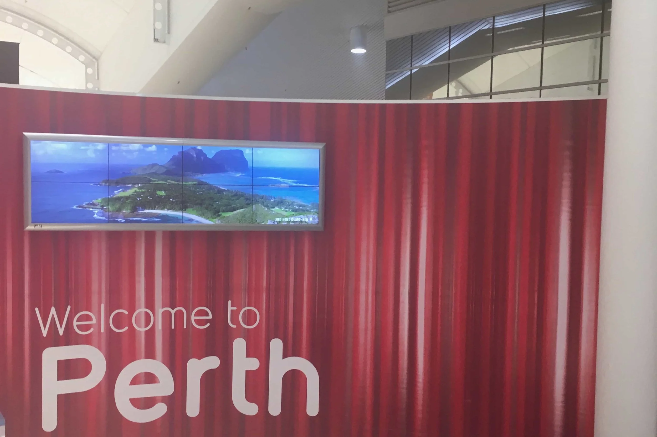 welcome to perth sign red