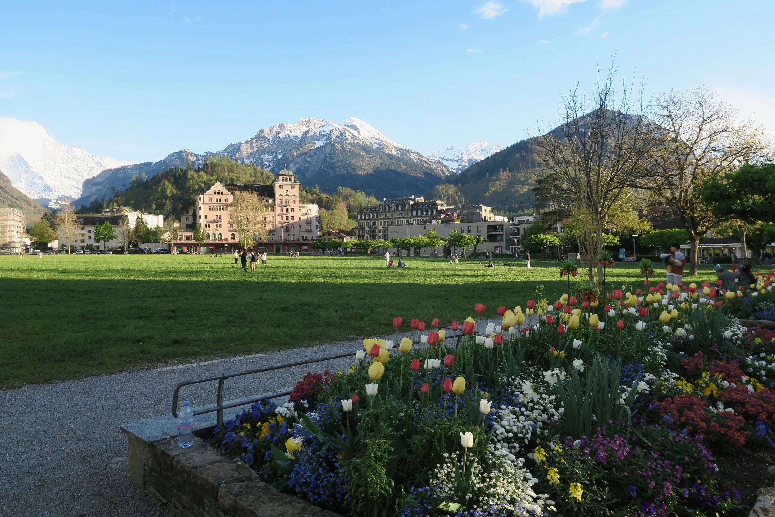 View of Höhematte park in Interlaken in Switzerland