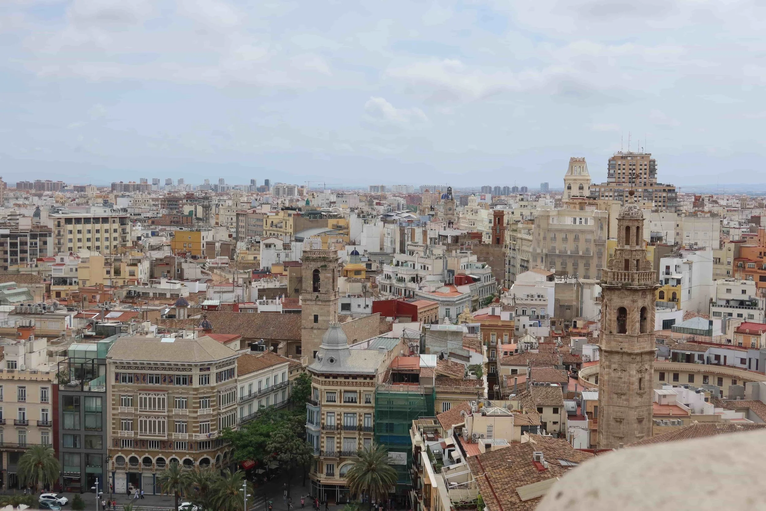 view of valencia old towers and spanish rooftops