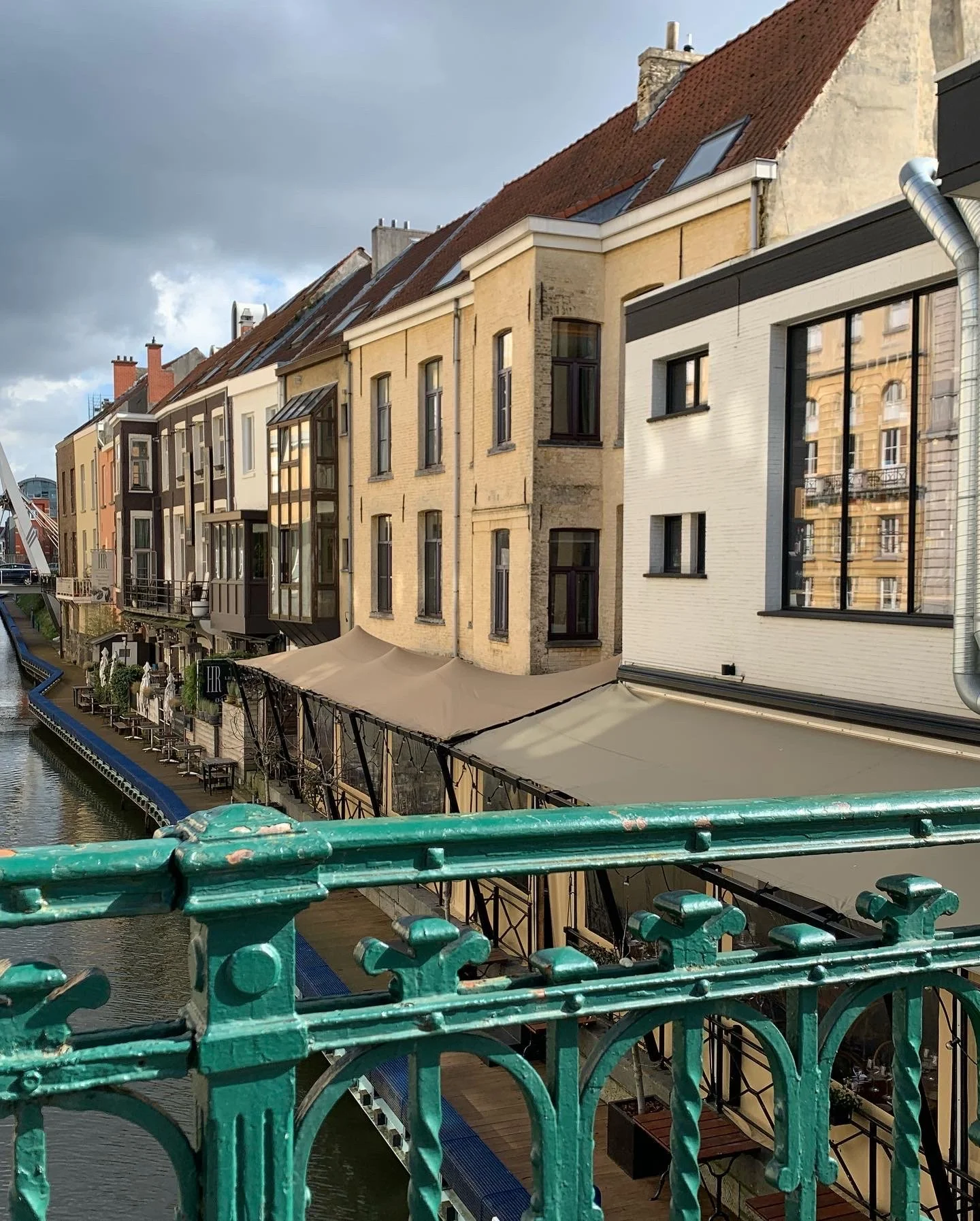 View of Ghent from a bridge;