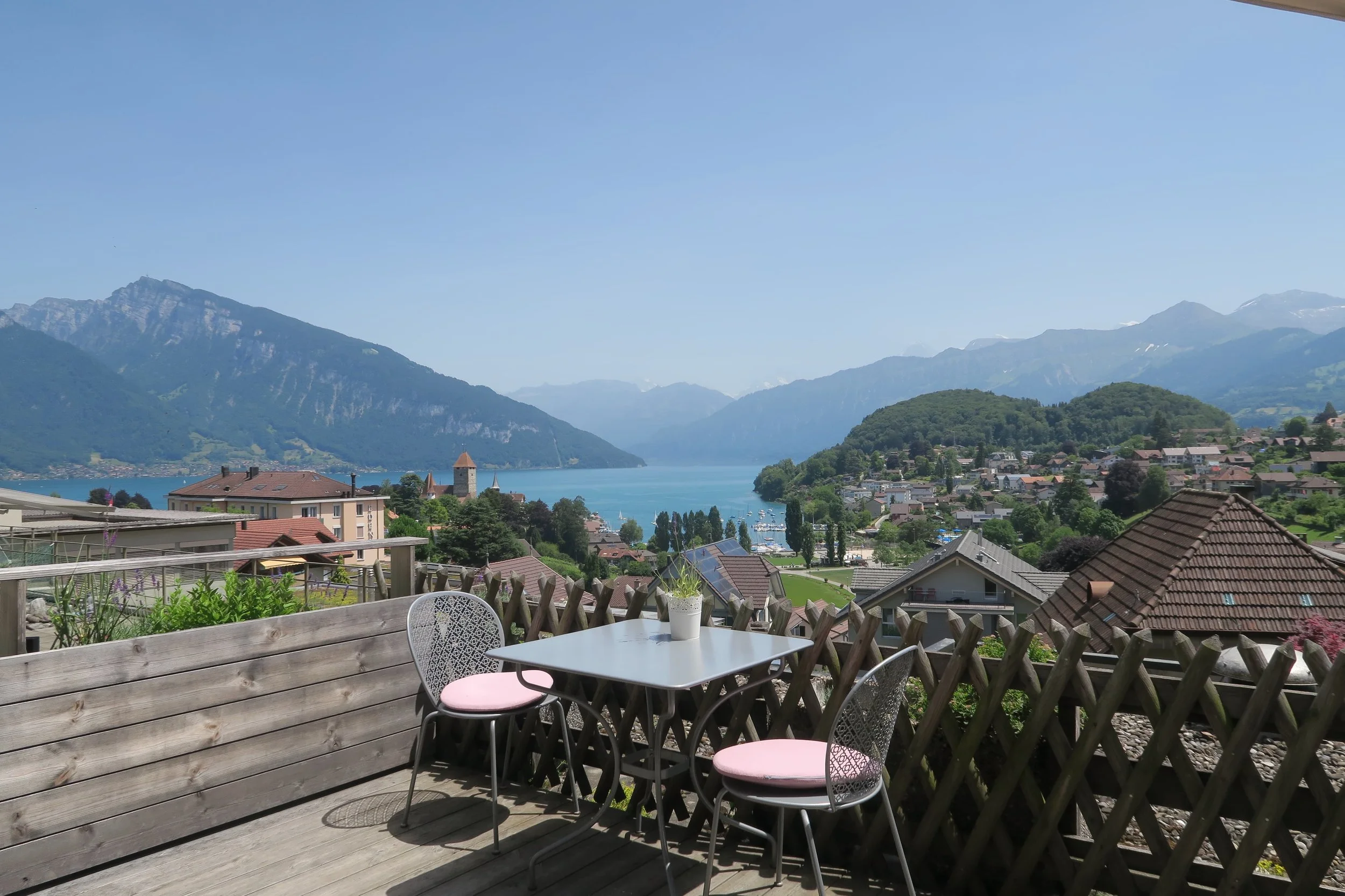 View of Lake Thun in Spiez, Switzerland