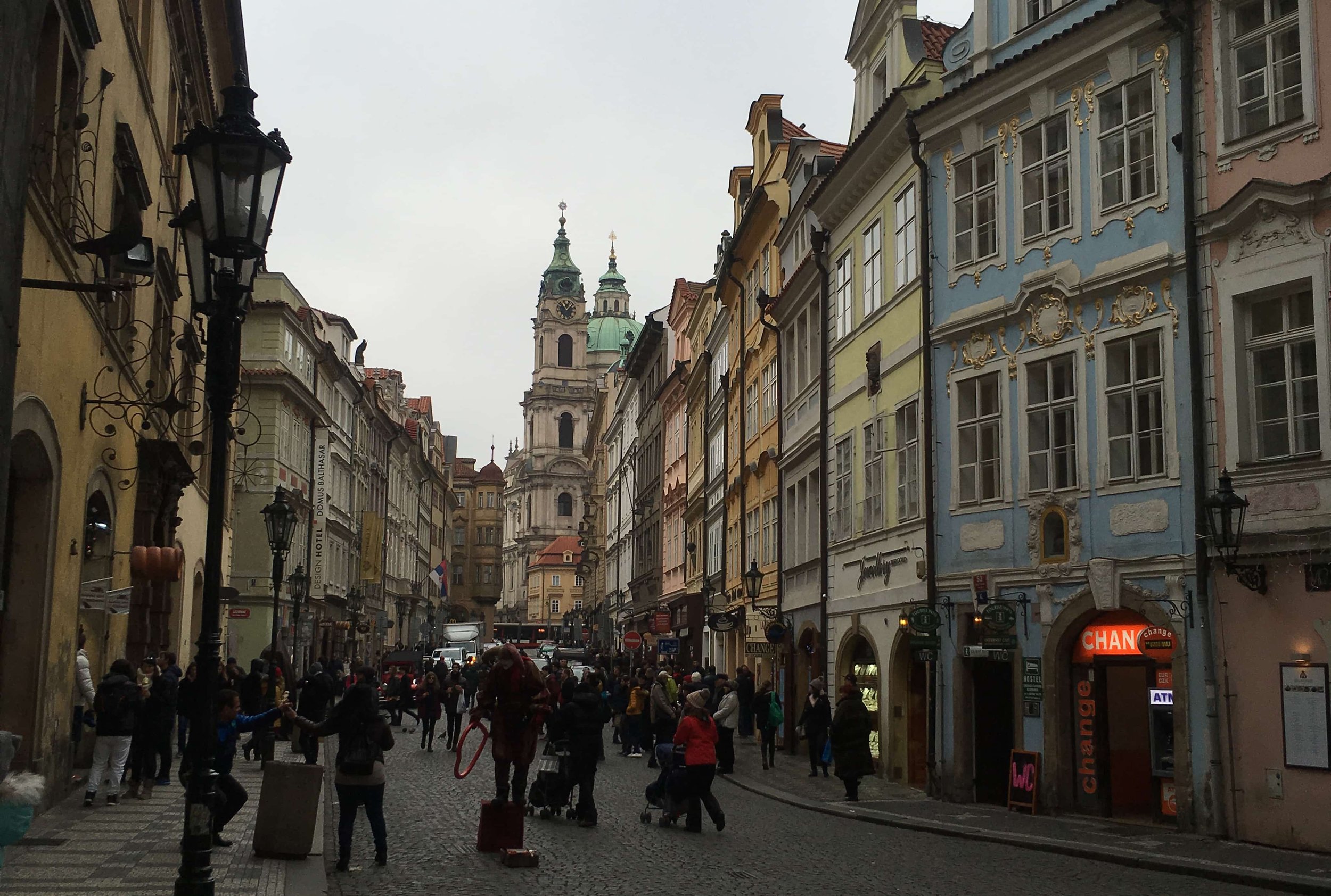 busy street in prague