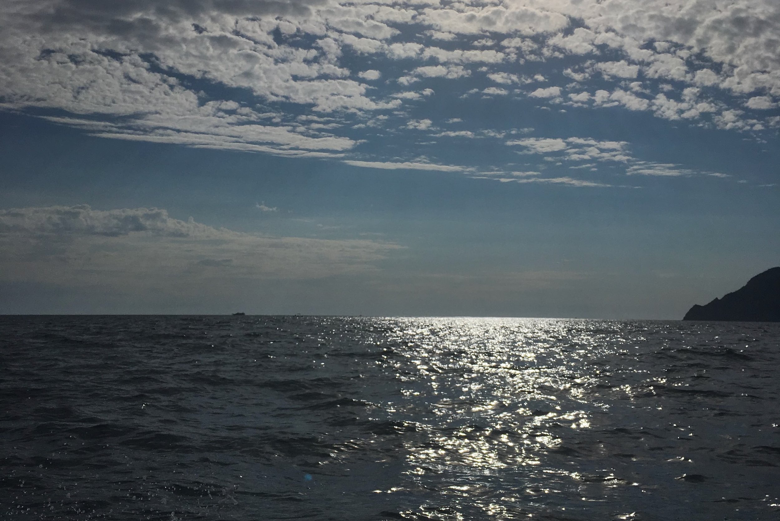 sun reflecting on the water
