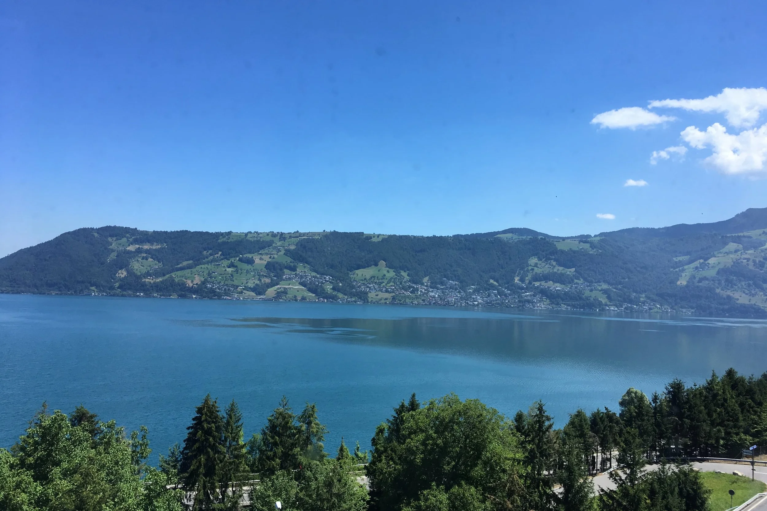 Arriving into Lugano, Switzerland