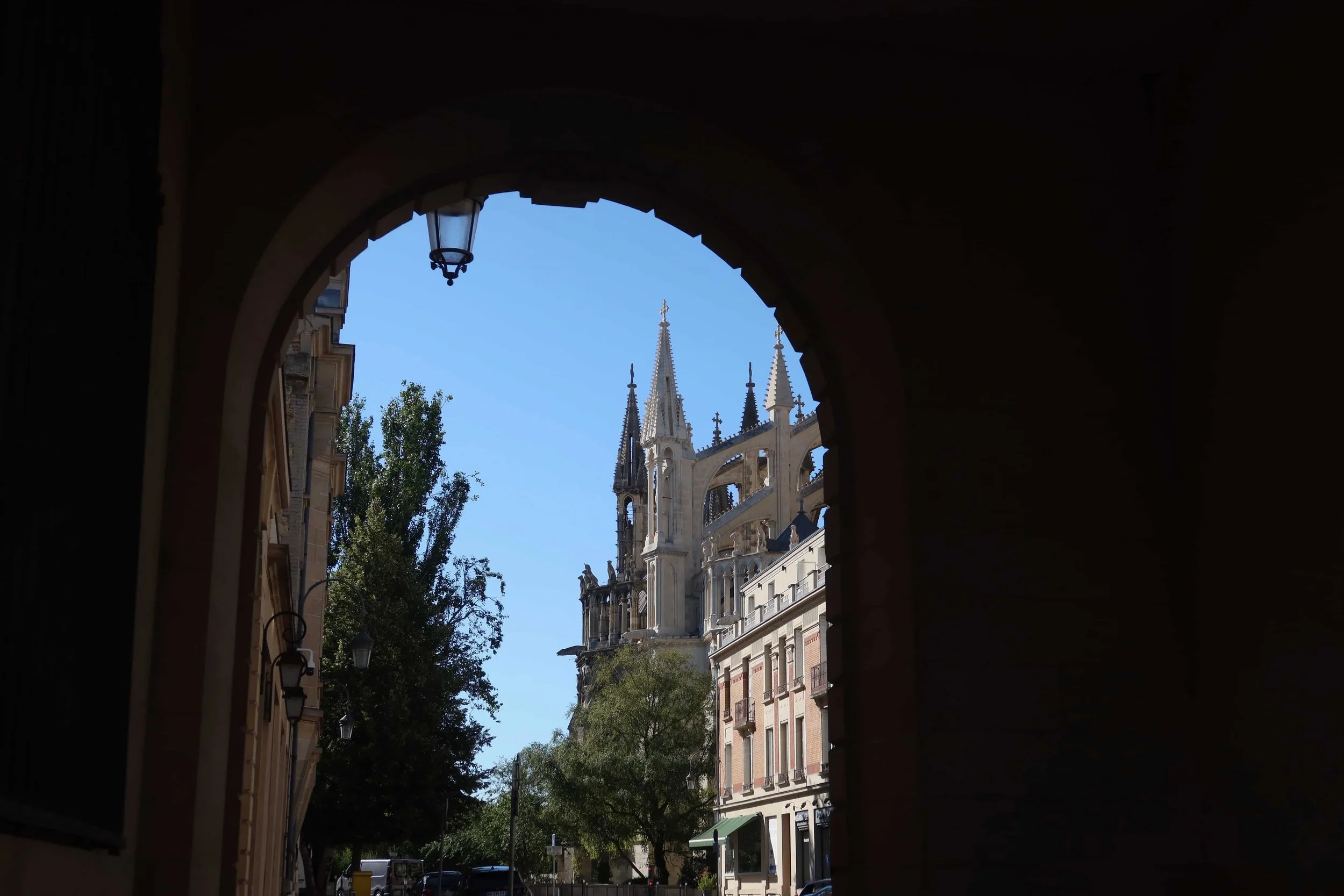 keyhole view of church
