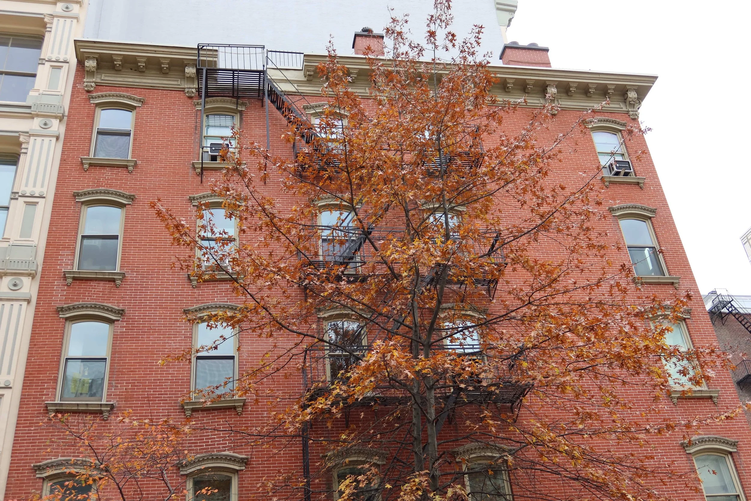 red buildings fall nyc
