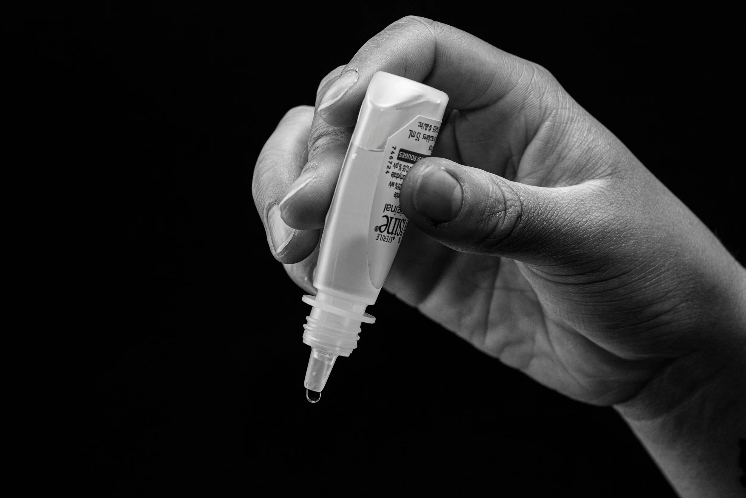 medical drops black and white photo
