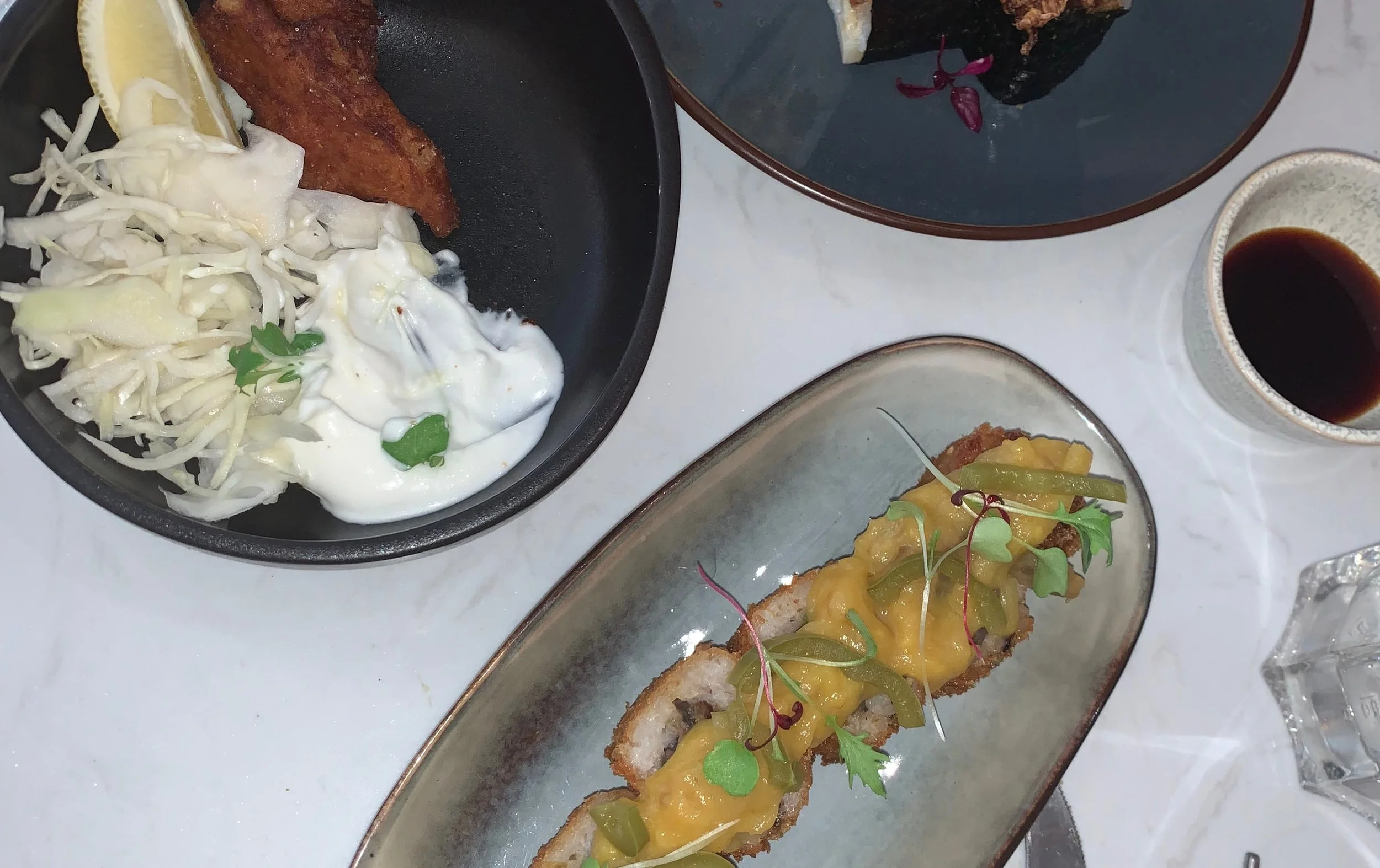 sushi and asian salads