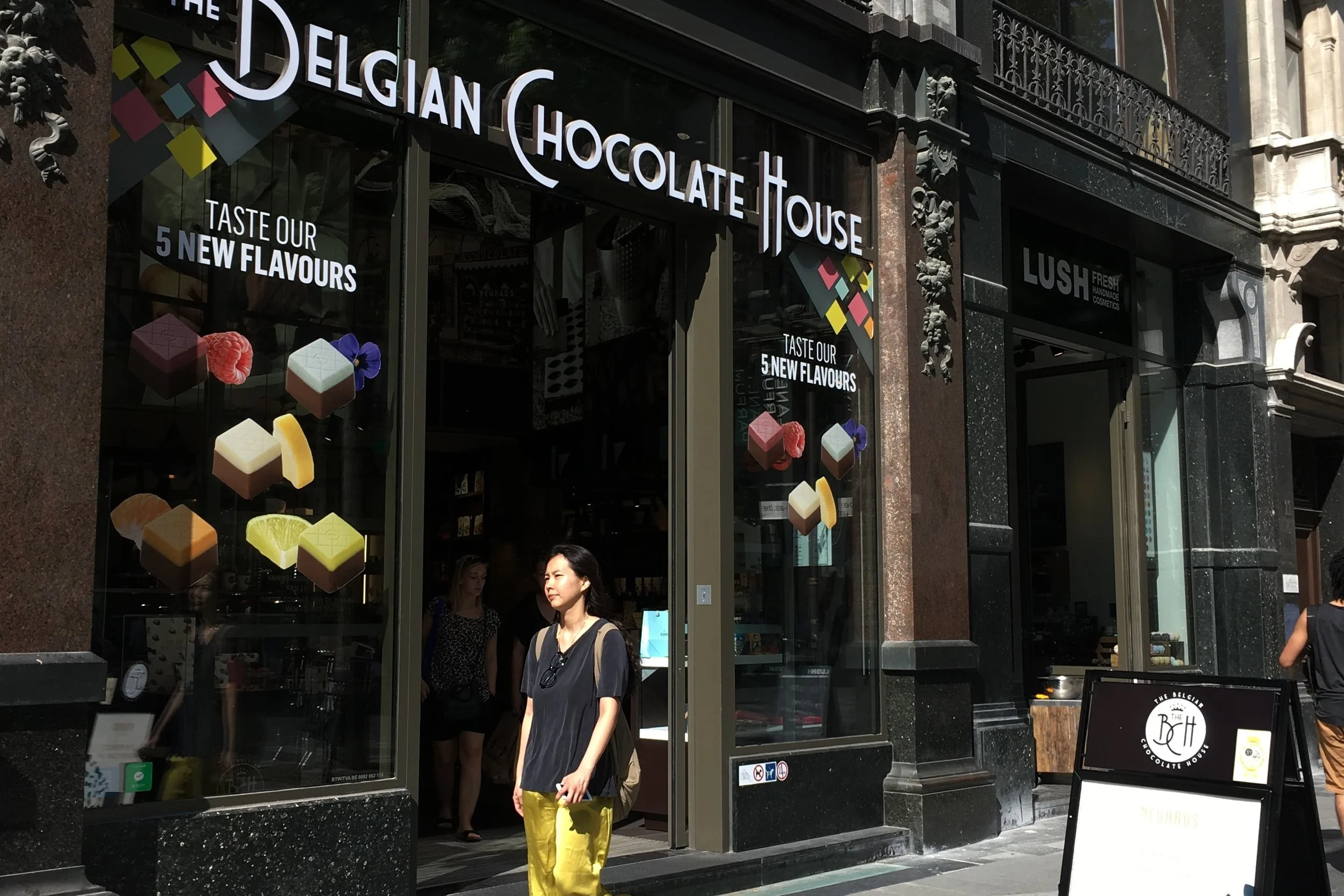 belgian chocolate shop in antwerp black exterior