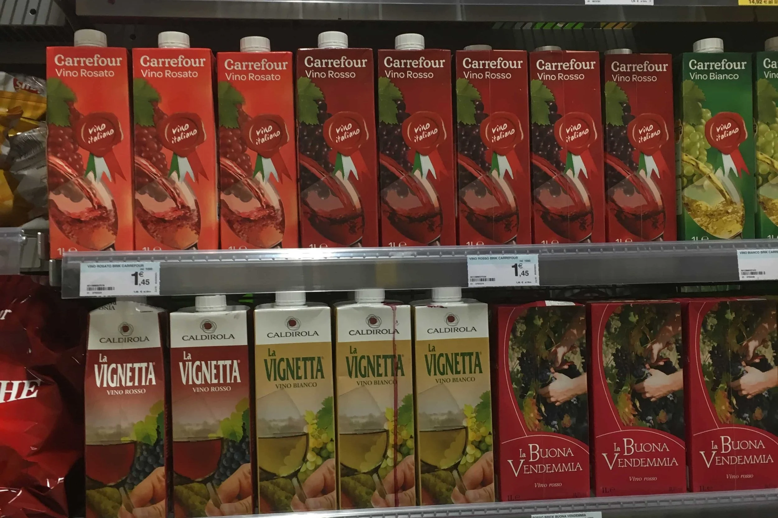wine in cartons in italy