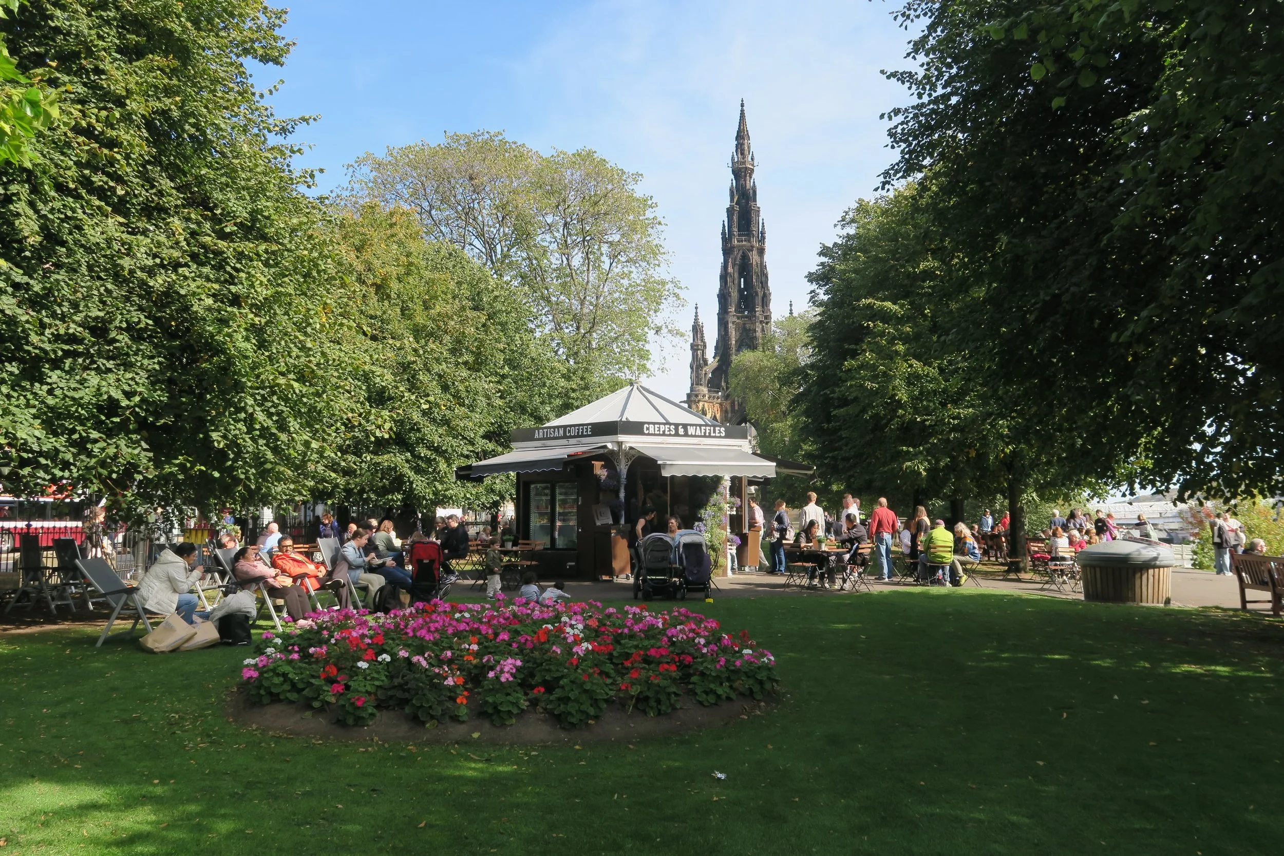 Princess Street Gardens in Edinburgh, Scotland