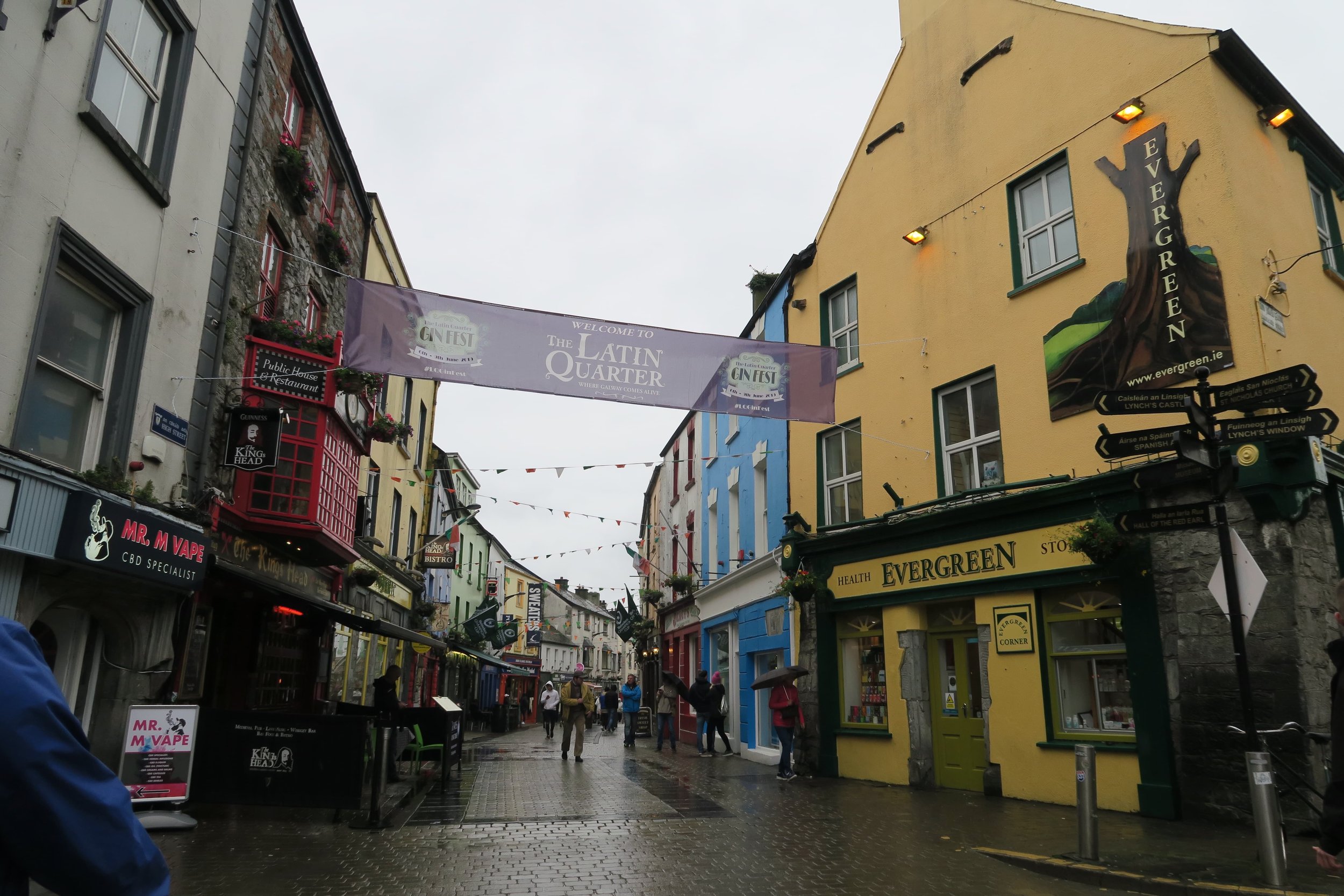 coloful street in galway ireland
