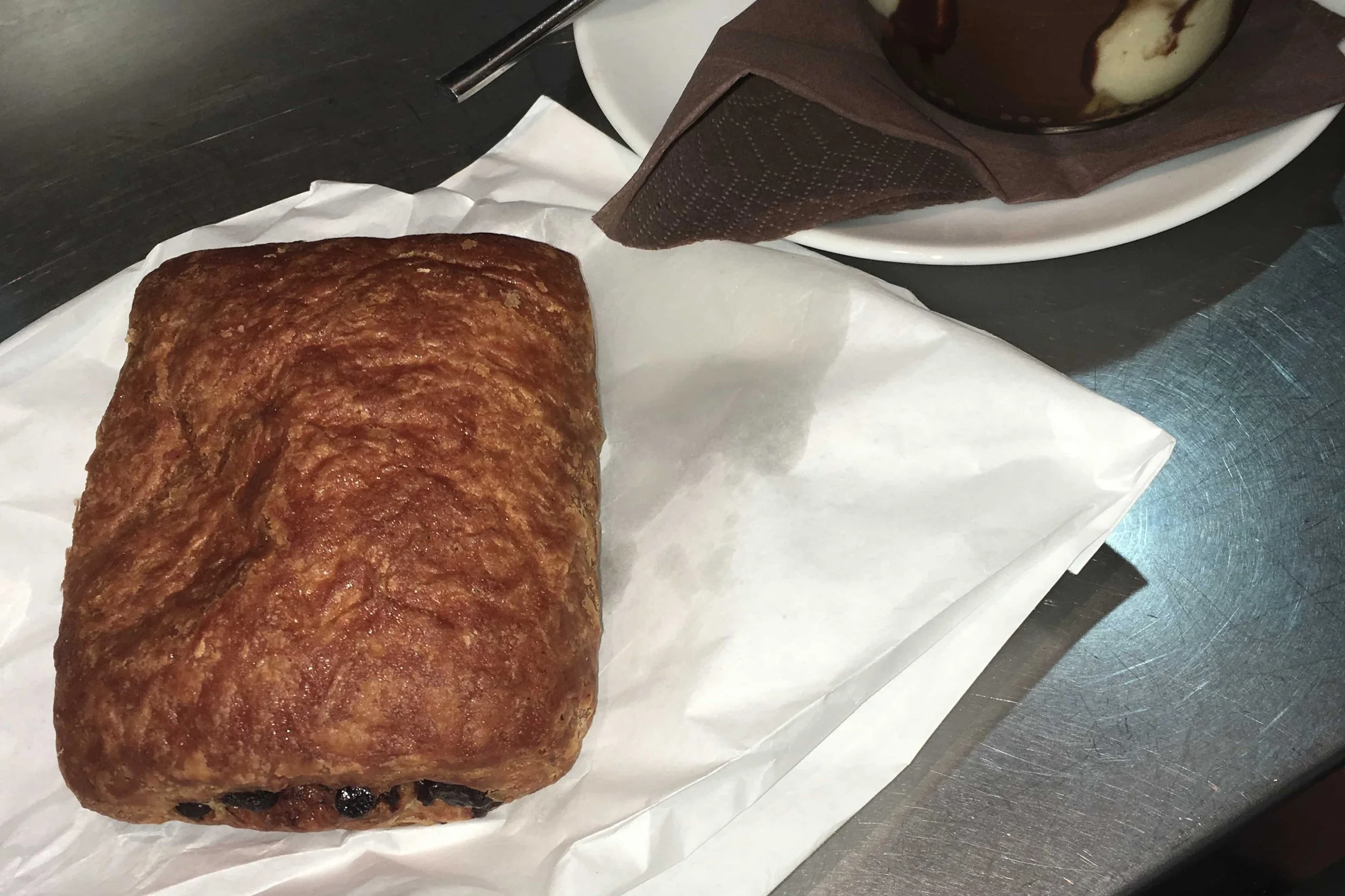croissant on white napkin