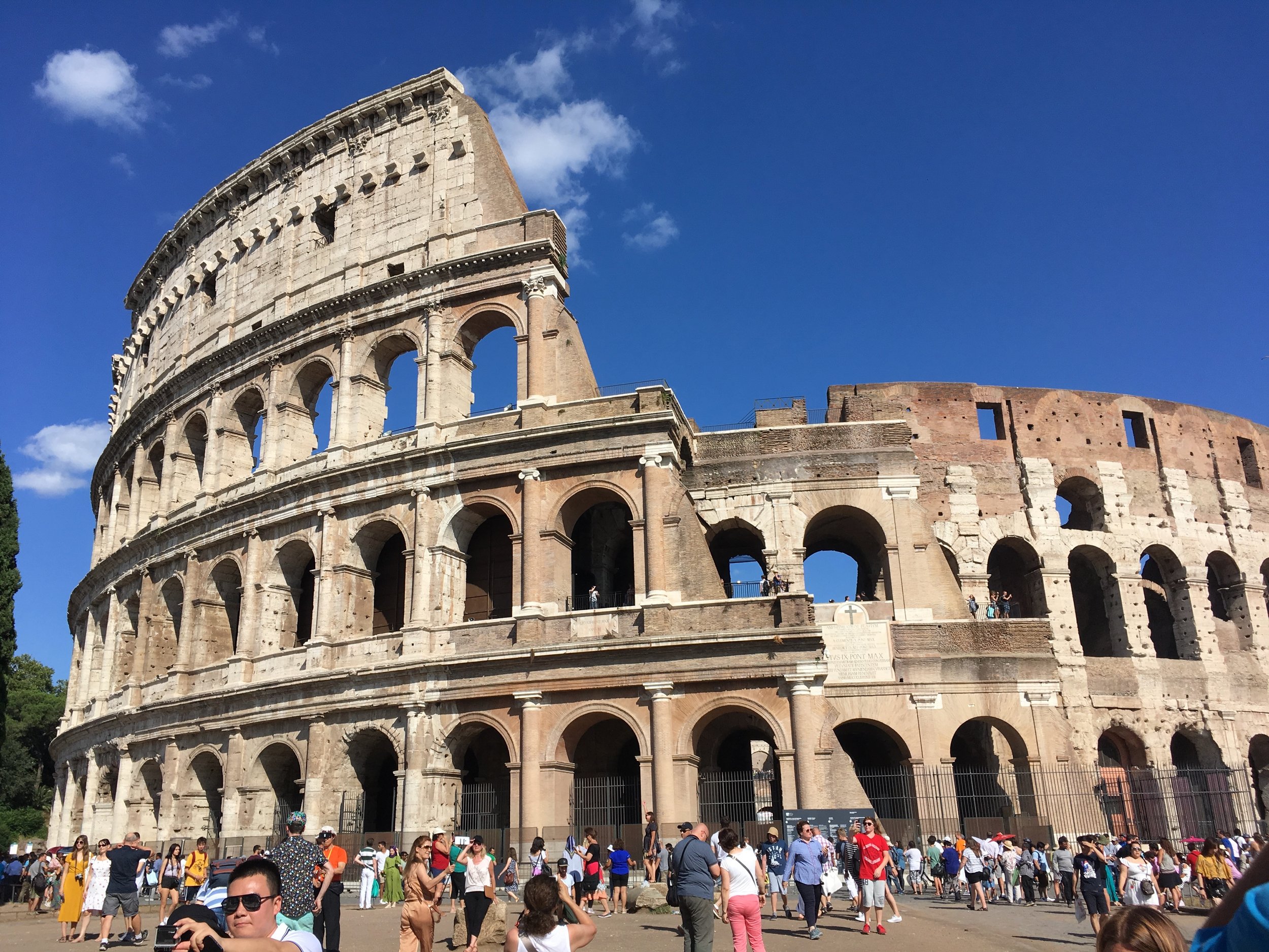 View of the Colosseum in Rome; July 2018