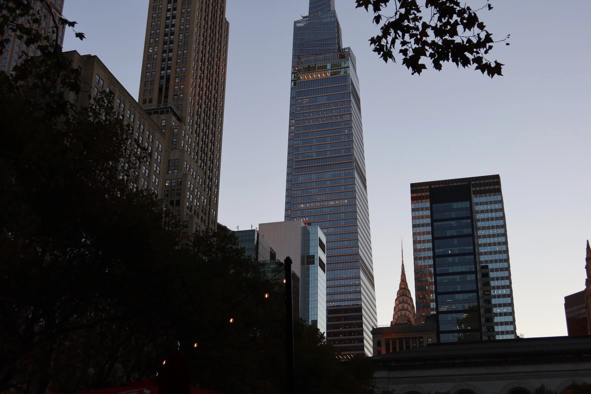 Bryant Park at sunrise in New York City