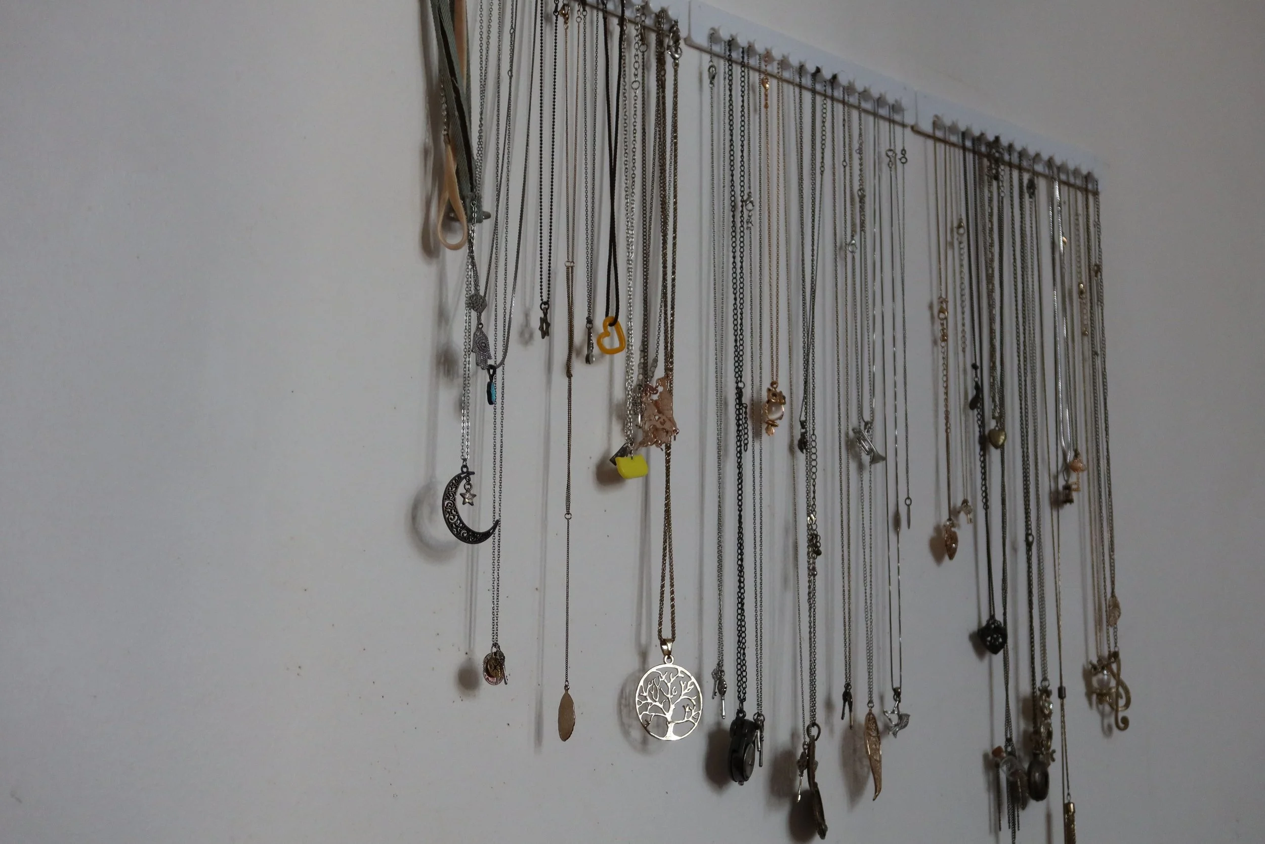 jewelry organizer on wall