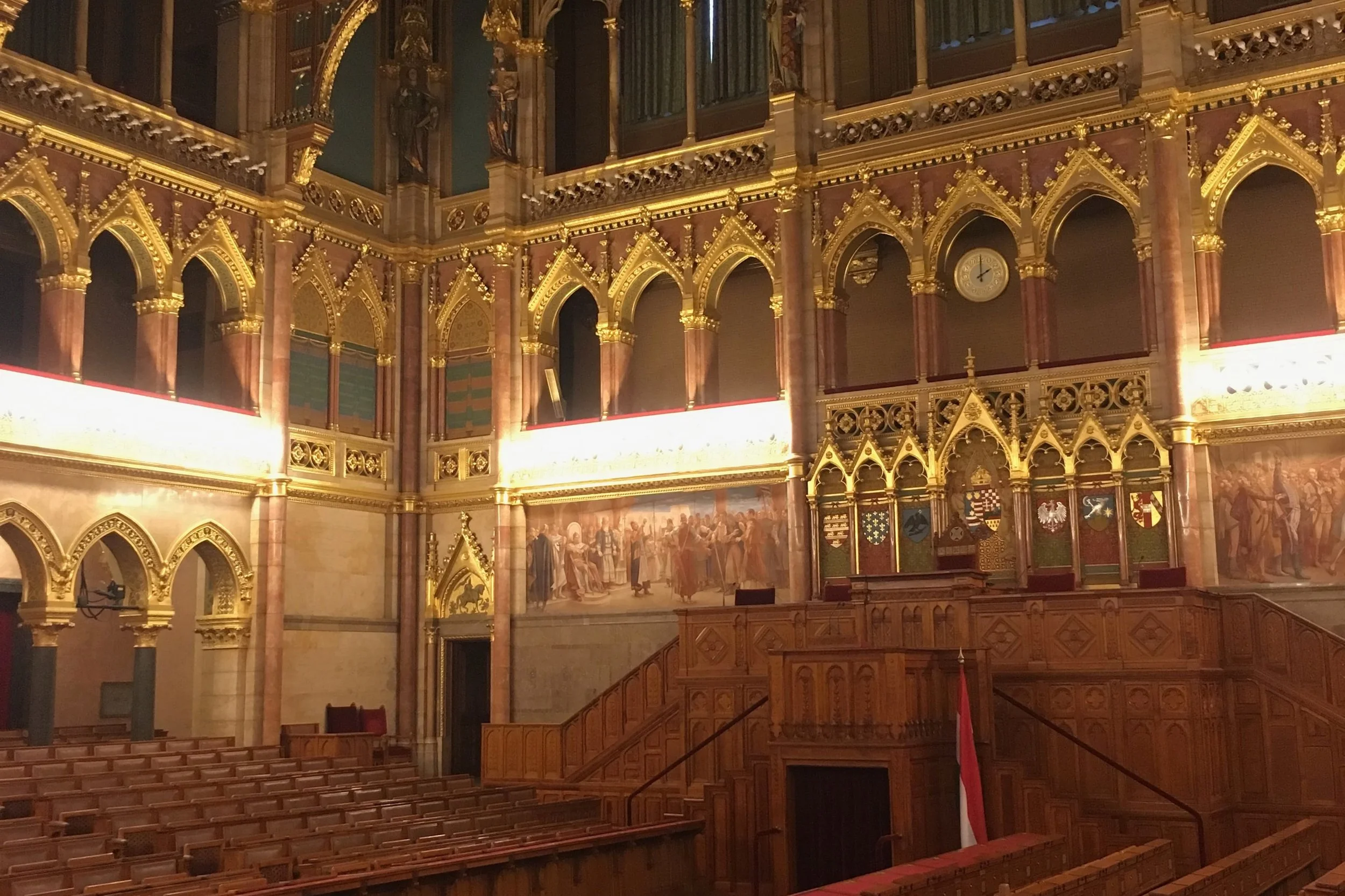 red chairs in budapest theater