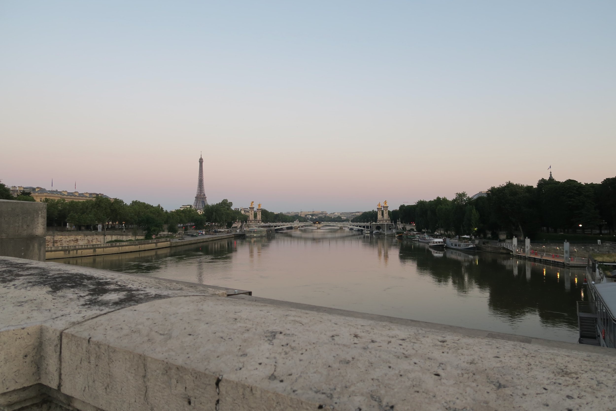 View of Paris seine at sunrise