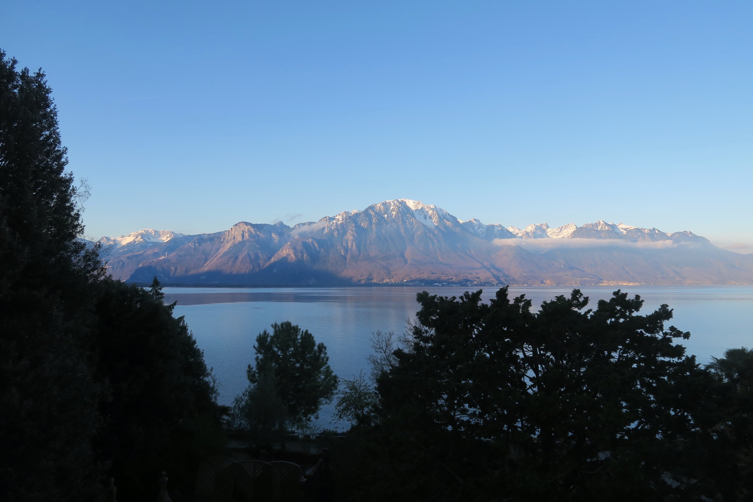 View of mountains in Montreux, Switzerland