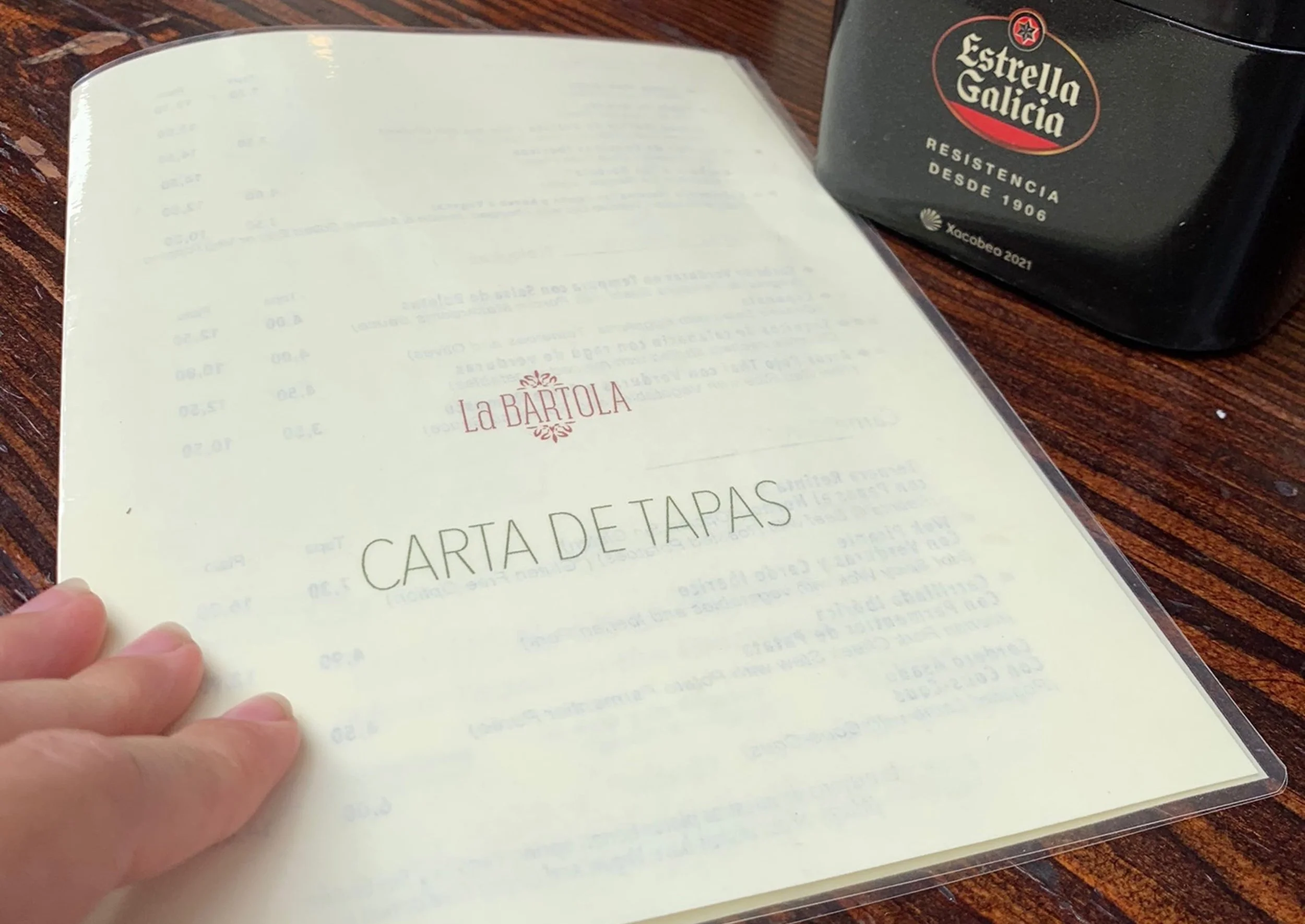 carta de tapas seville la bartola