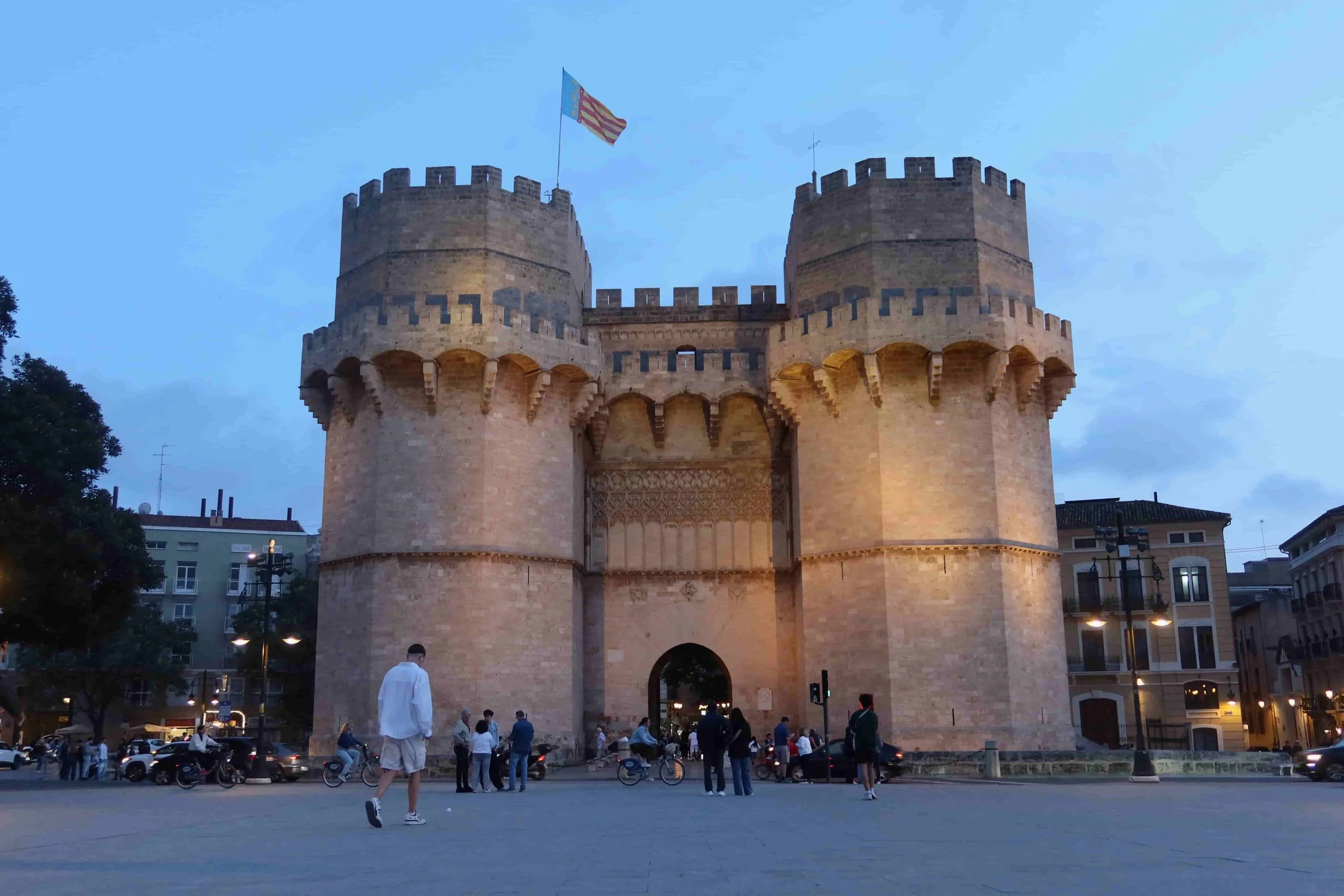 torres de serrano at dusk