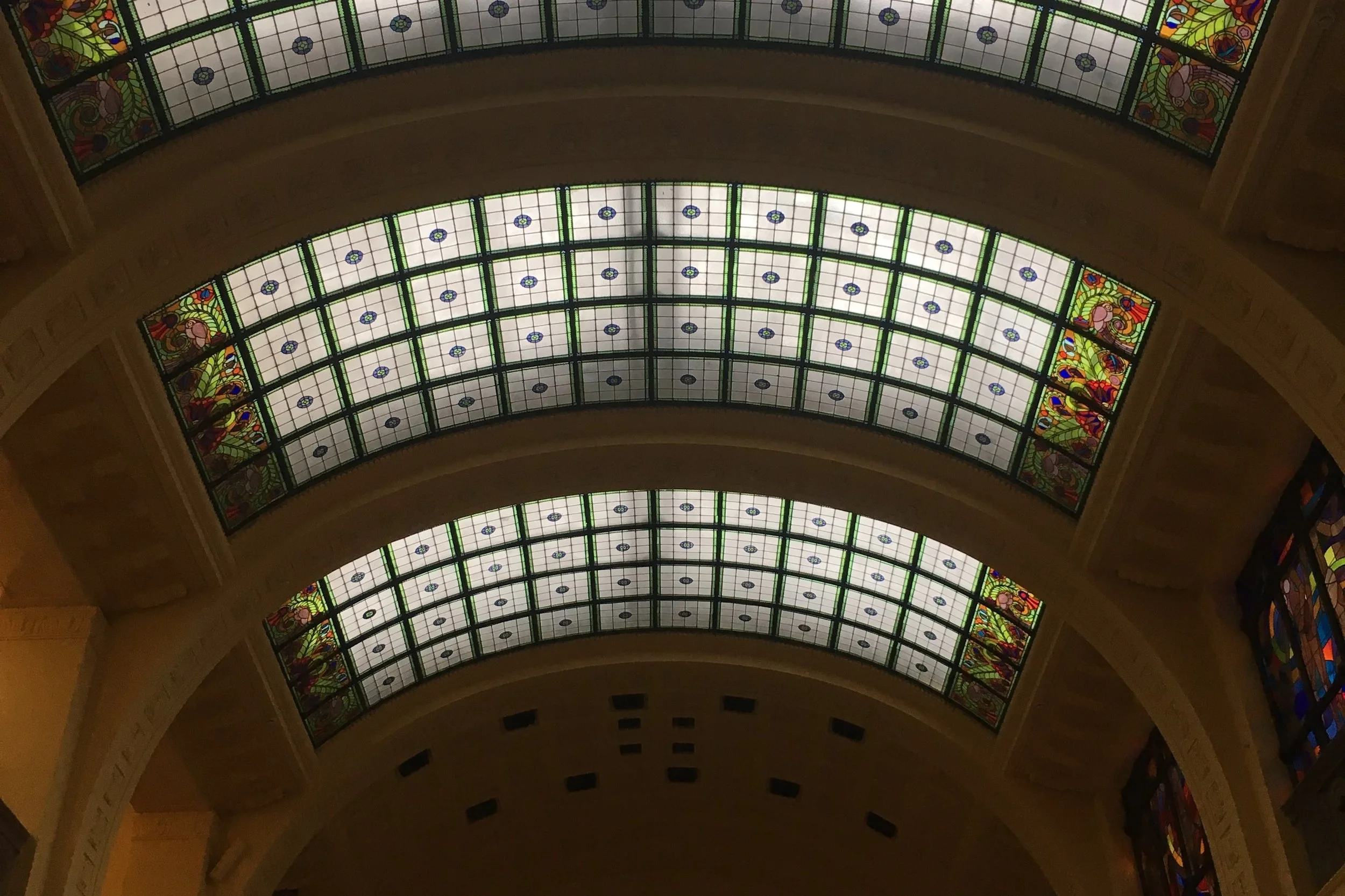 window roof budapest stained glass