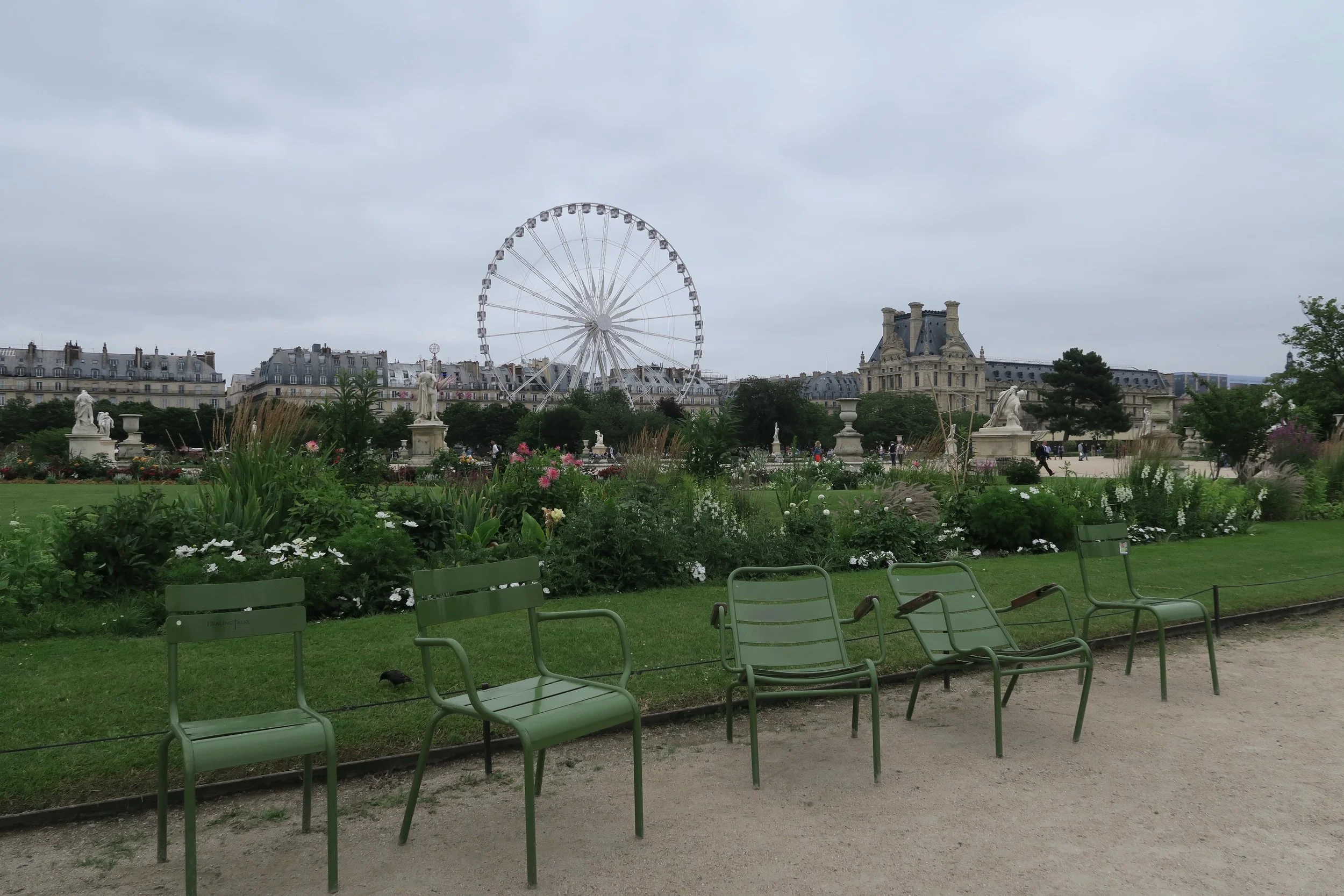 View of the Ferris Wheel in Paris; June 2021