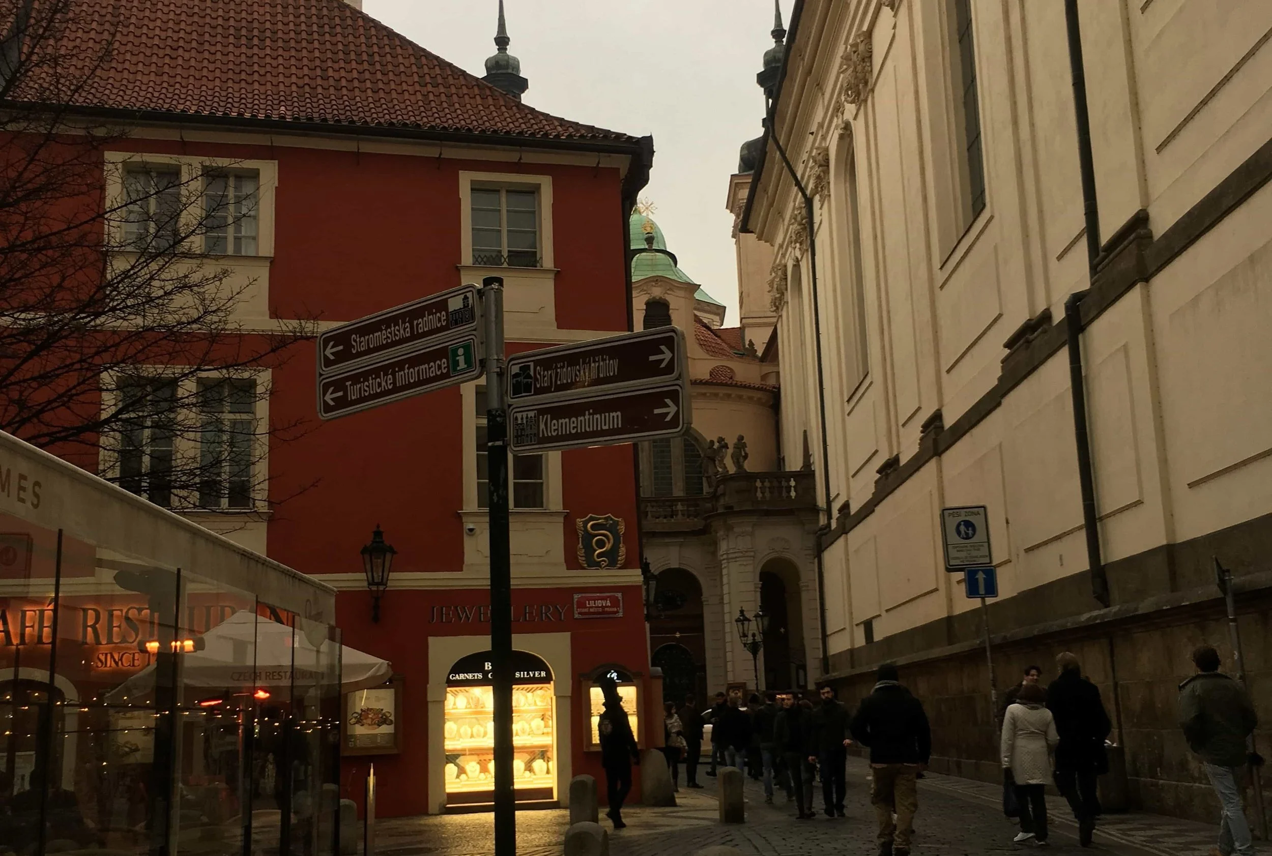 street signs in prague