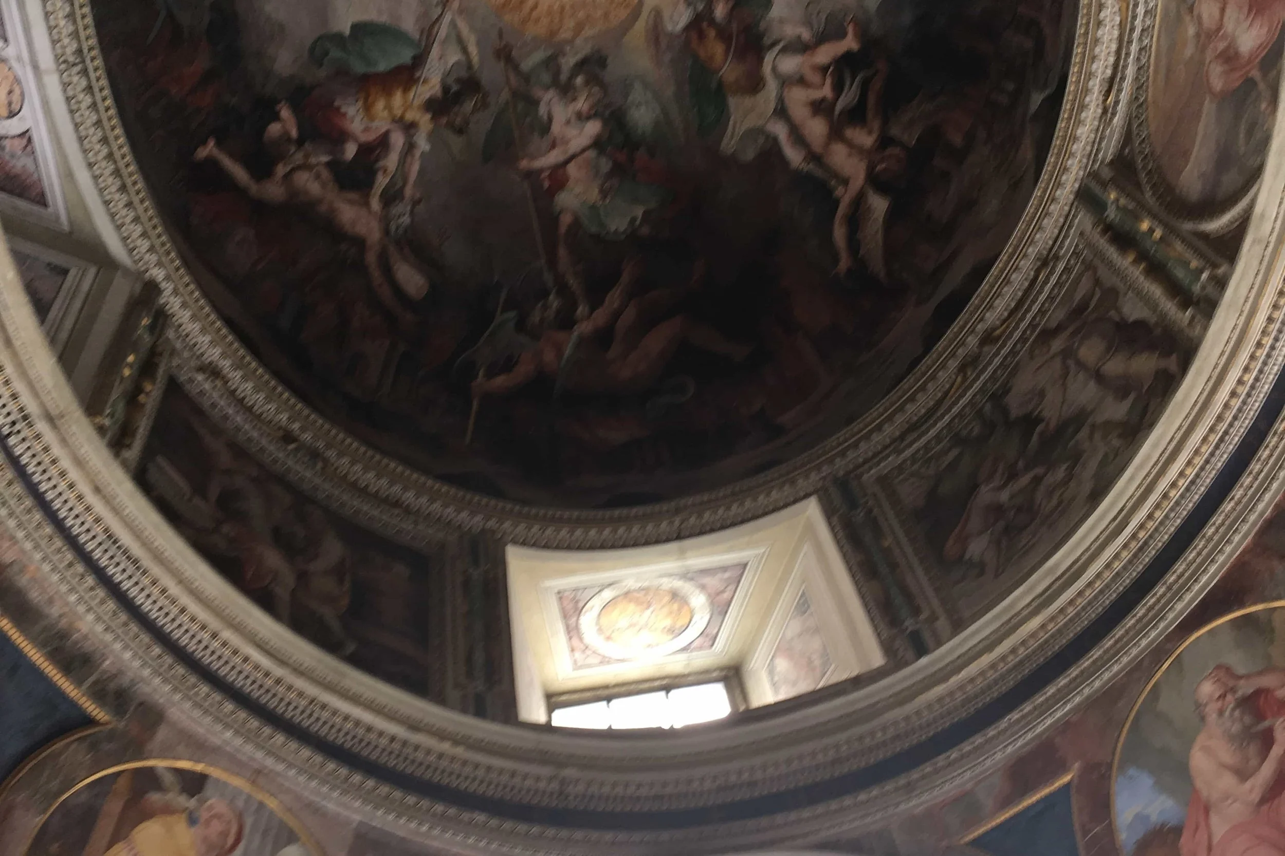 painted dome dark inside rome