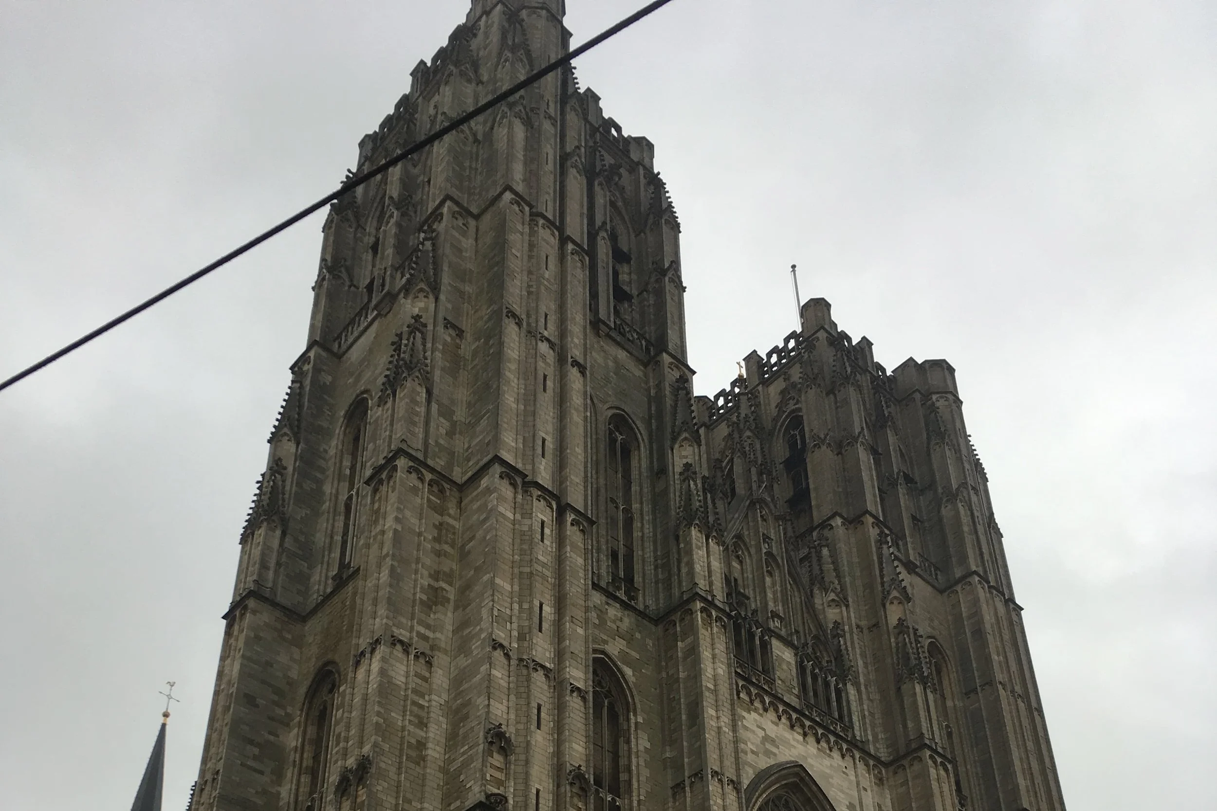Cathedral of St Michael brown old church in belgium