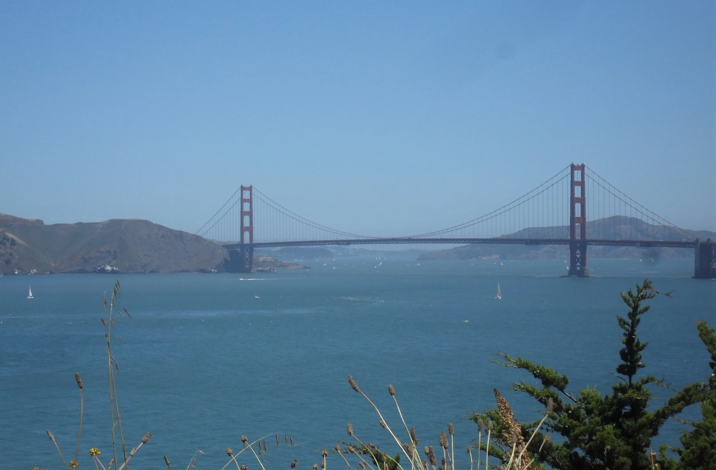 view of golden gate bridge soft skies