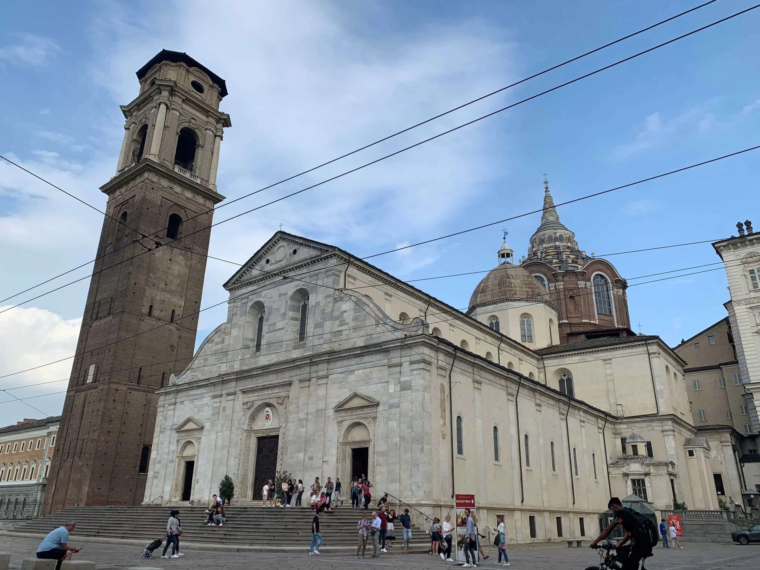 cathedral di san giovanni turino domes and clock tower white and muted brown