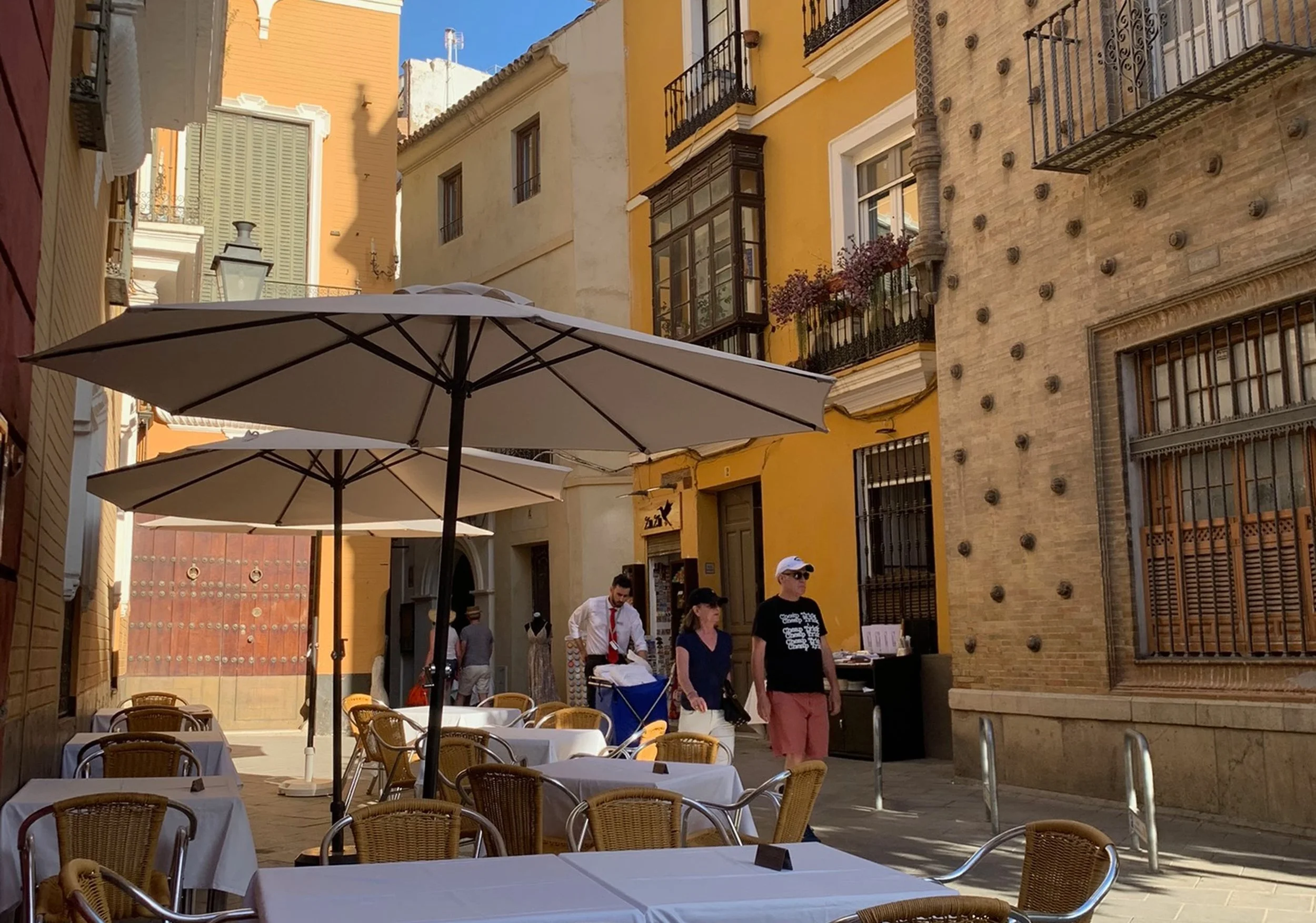 umbrella cafe yellow seville