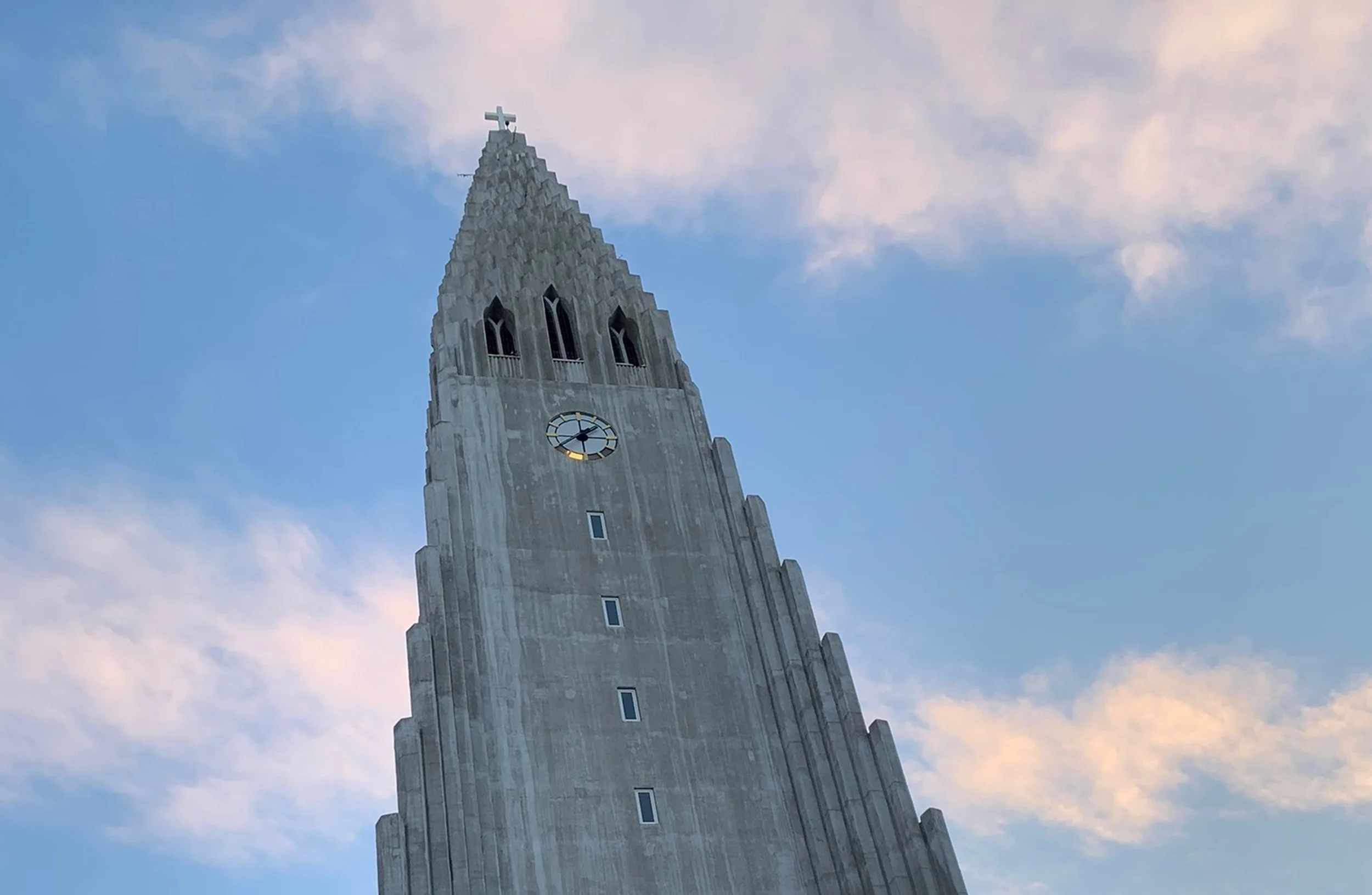View of Hallgrímskirkja Church in Reykjavik; December 2022