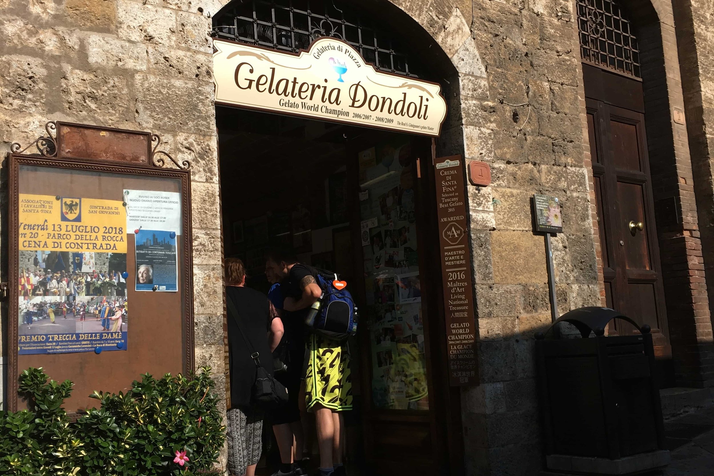 gelato shop in florence with brown exterior